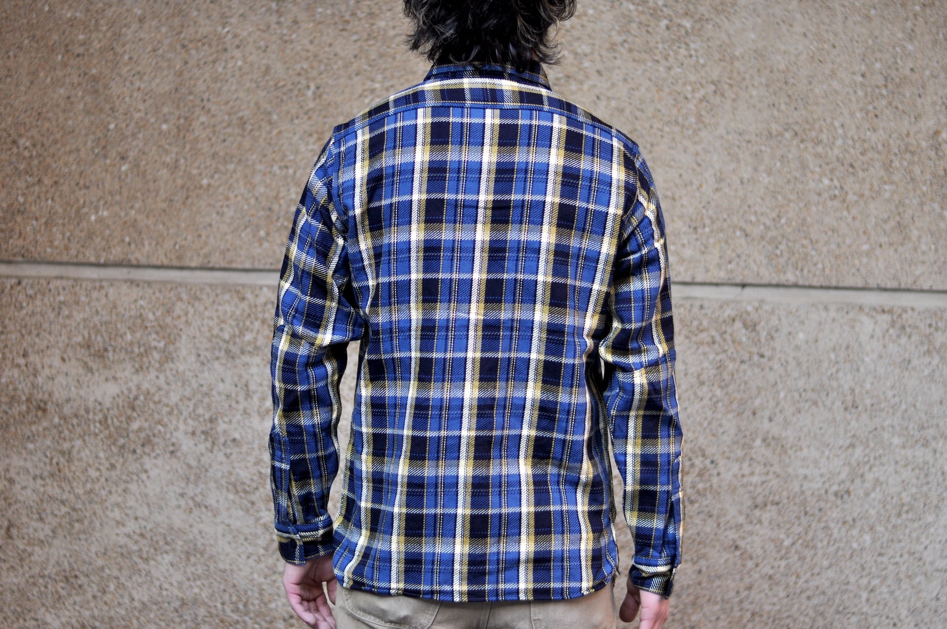 Samurai Indigo Dyed Heavyweight Flannel Workshirt (Ocean Blue)