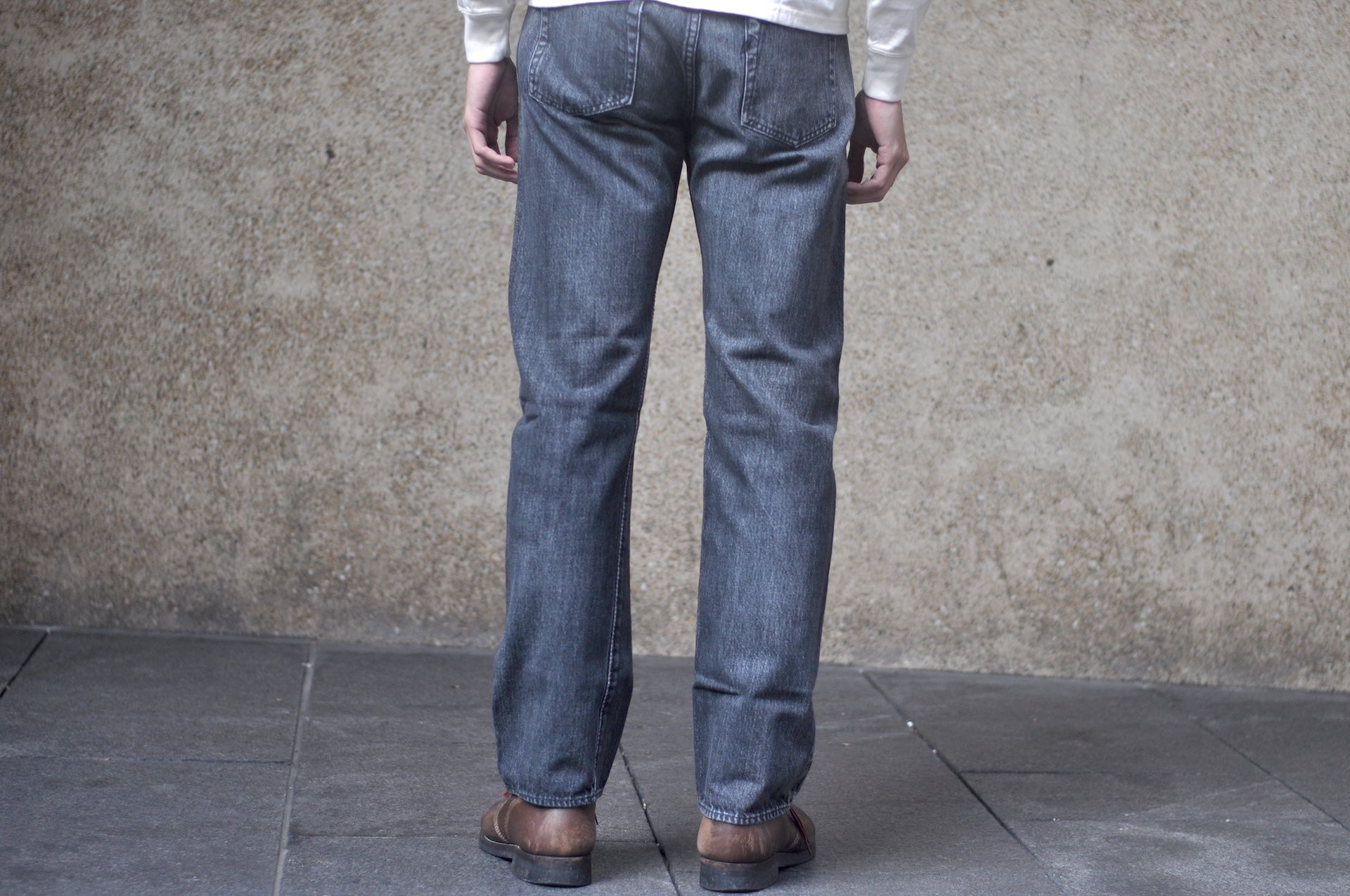 Pure Blue Japan 14oz Black Dyed “Natural Used Wash” USED-003-BK Denim (Regular Straight fit)