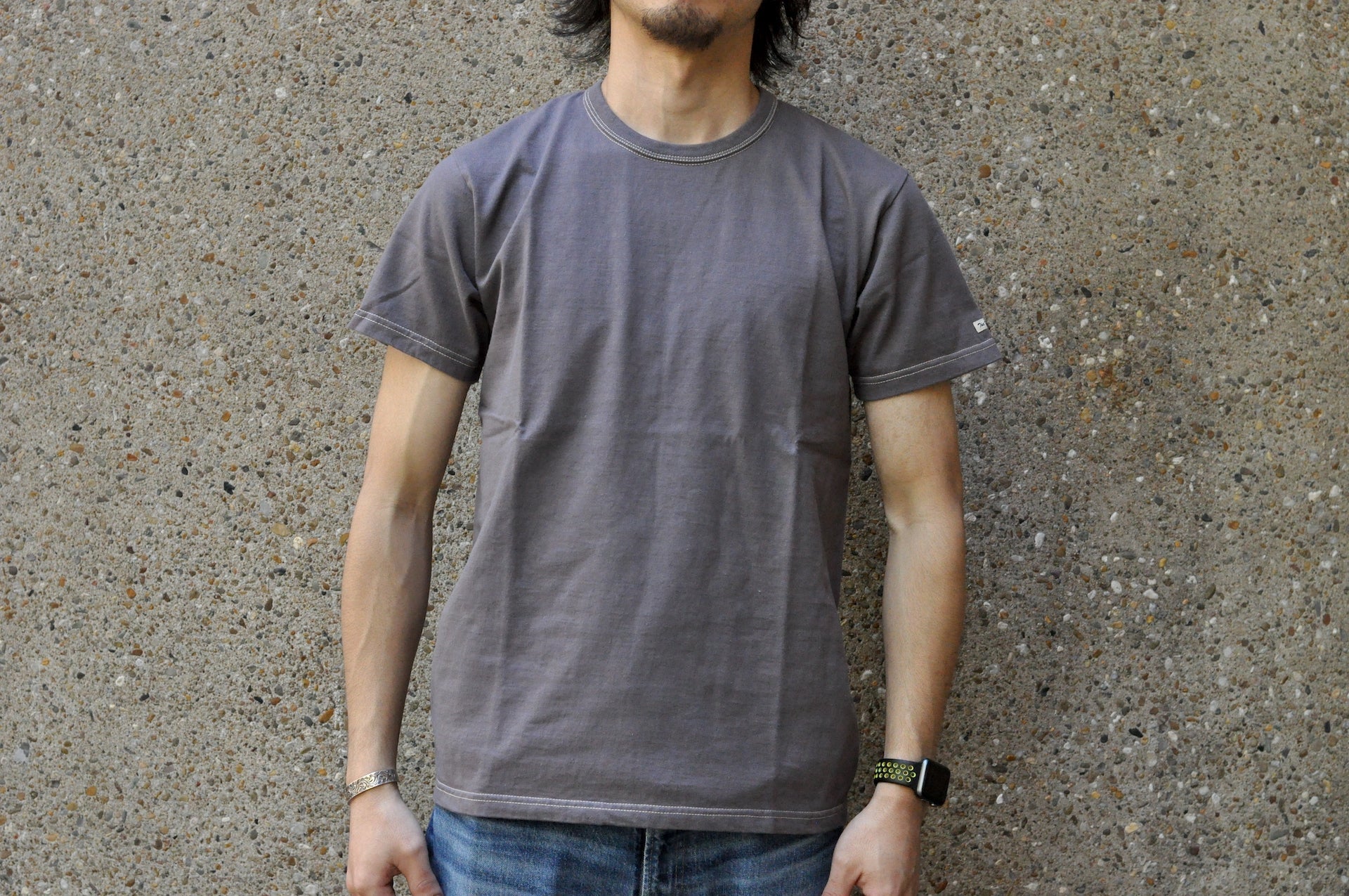 The Flat Head 24 Version 9oz Loopwheeled Plain Tee (Charcoal)