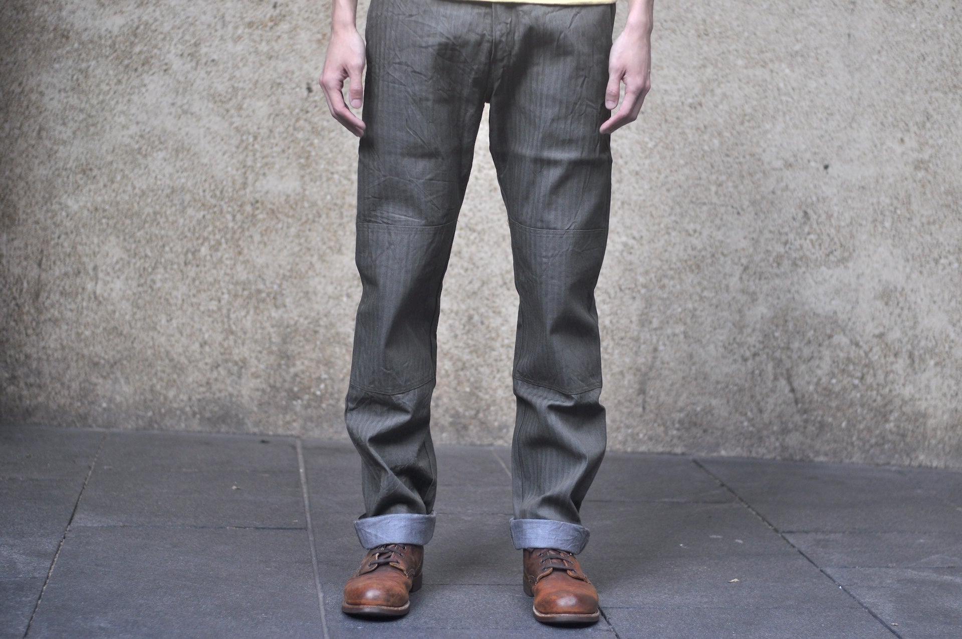 Samurai 13oz HBT Denim Double-Knee Work Pants (Olive)