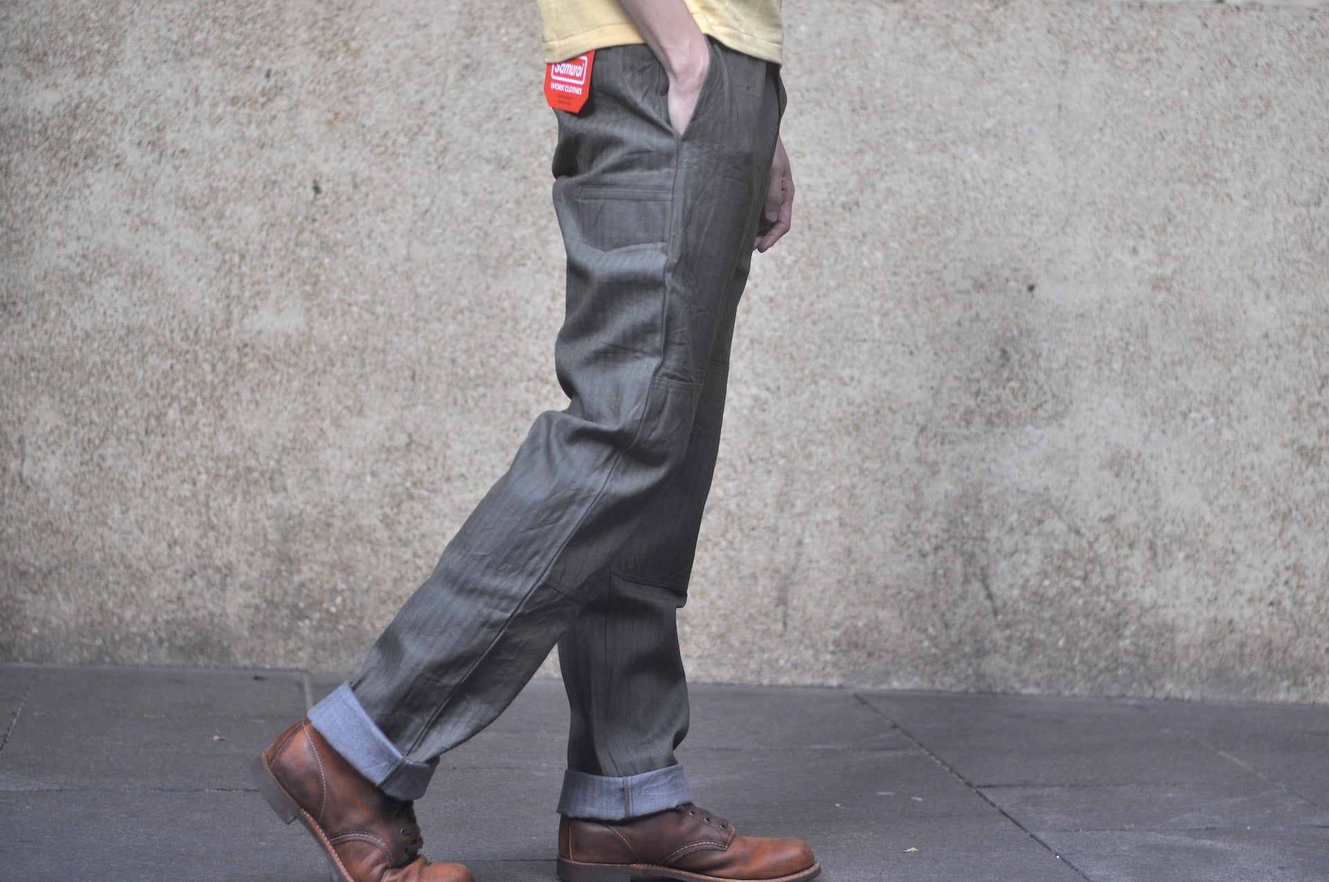 Samurai 13oz HBT Denim Double-Knee Work Pants (Olive)