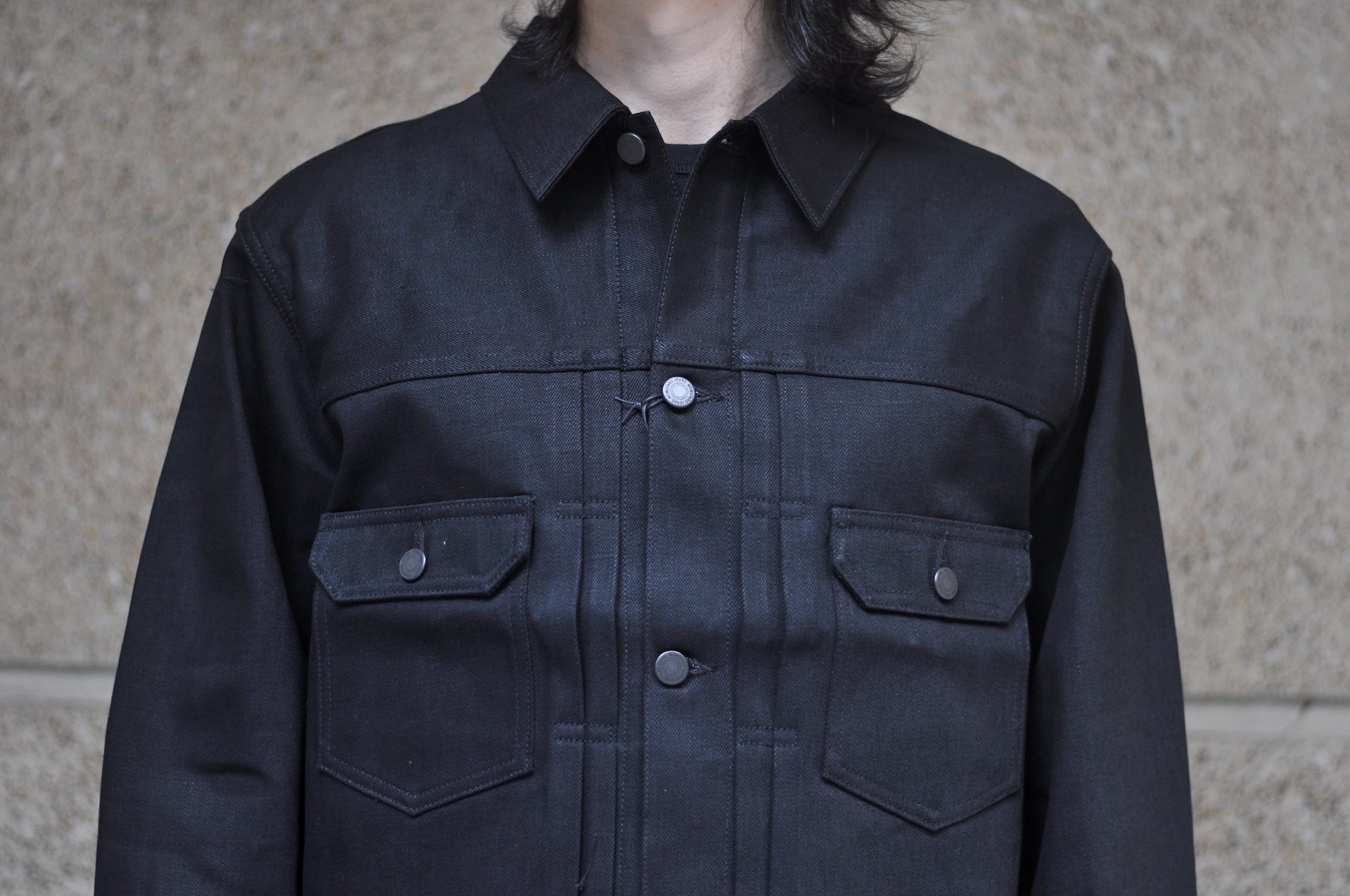 MOMOTARO JEANS 14.7oz "Solid Black" Modified Type 2 Denim Jacket