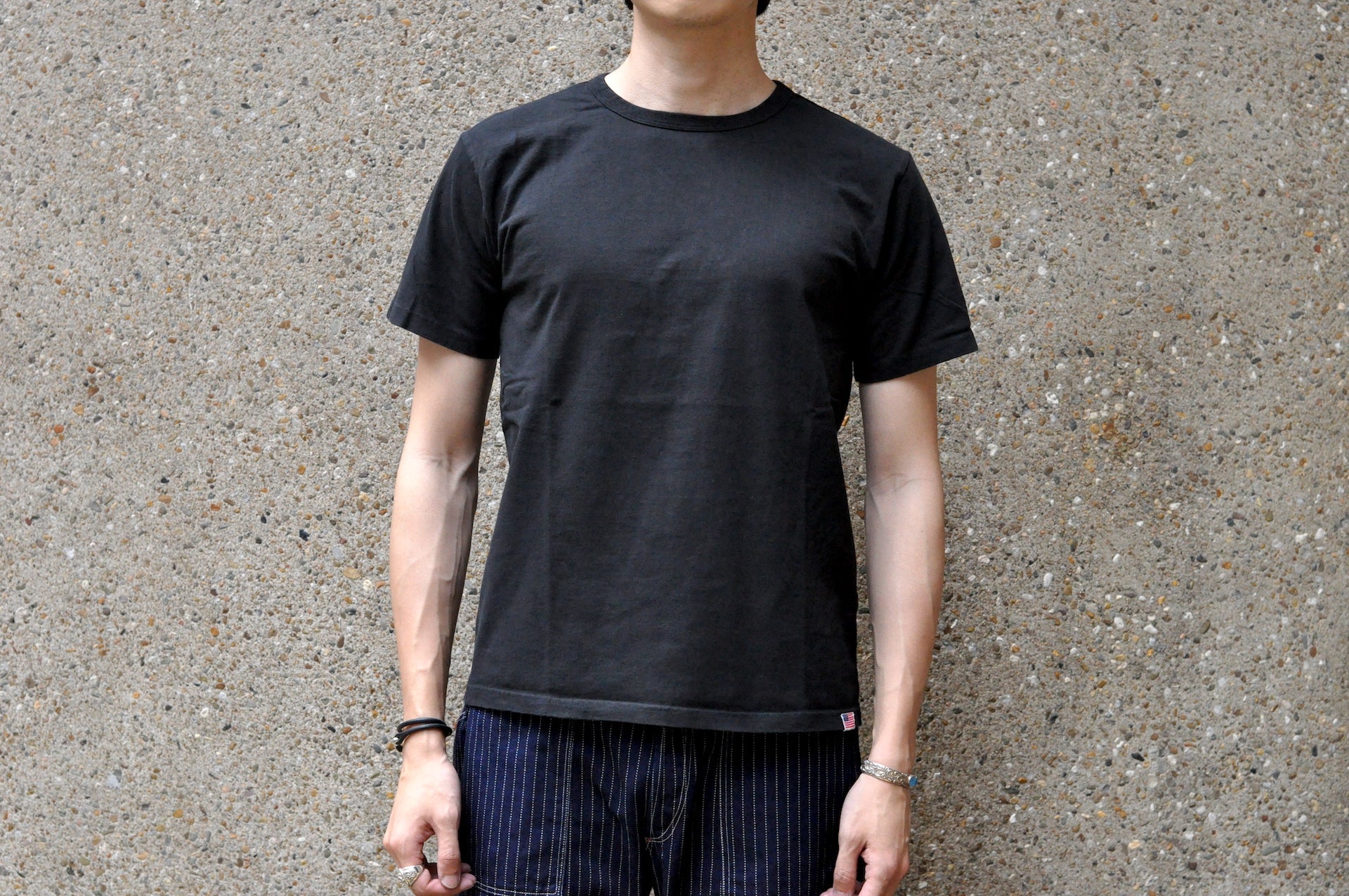 Studio D'Artisan 7oz 'USA Cotton' Loopwheeled Tee (Black)