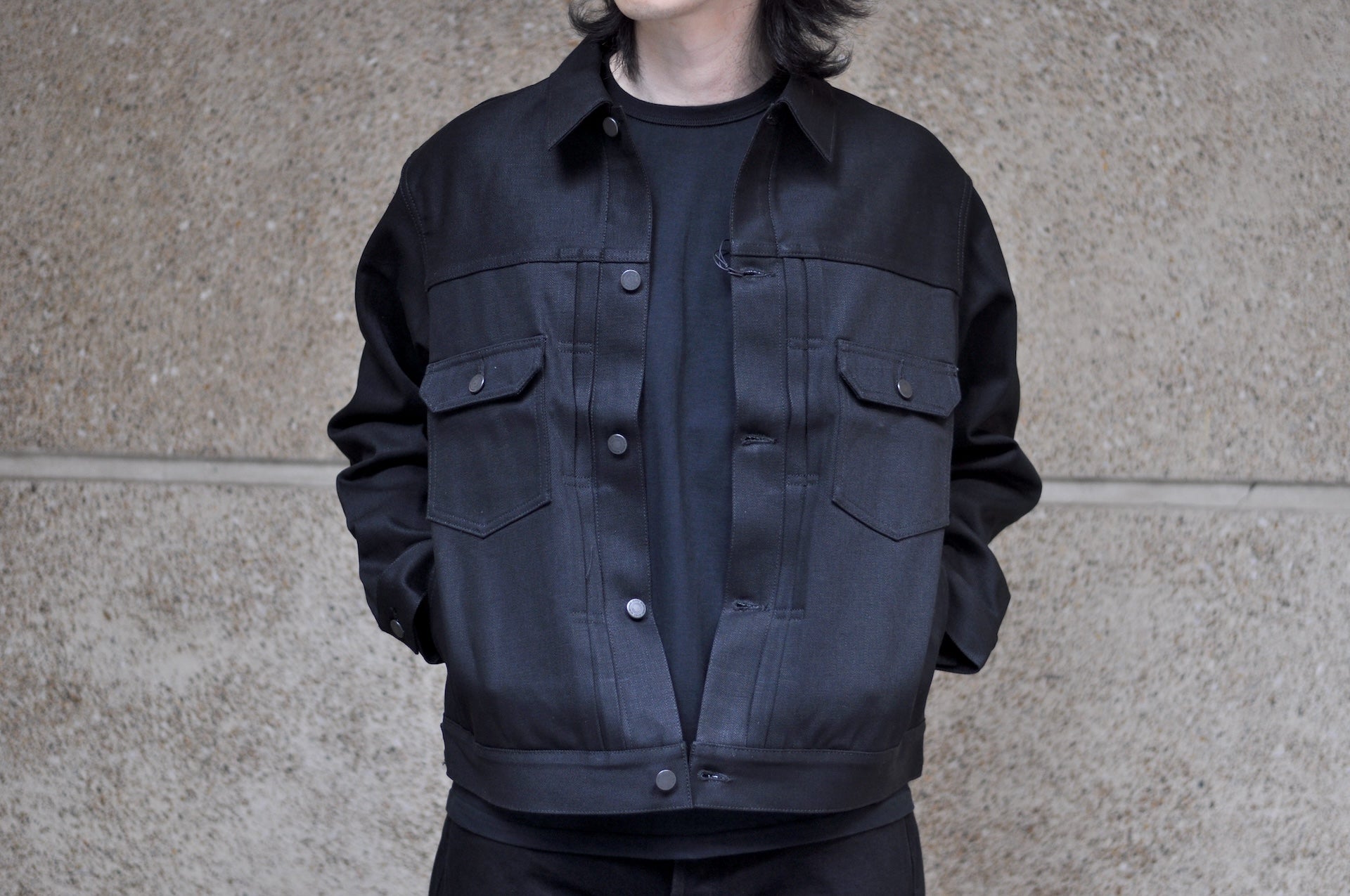 MOMOTARO JEANS 14.7oz "Solid Black" Modified Type 2 Denim Jacket