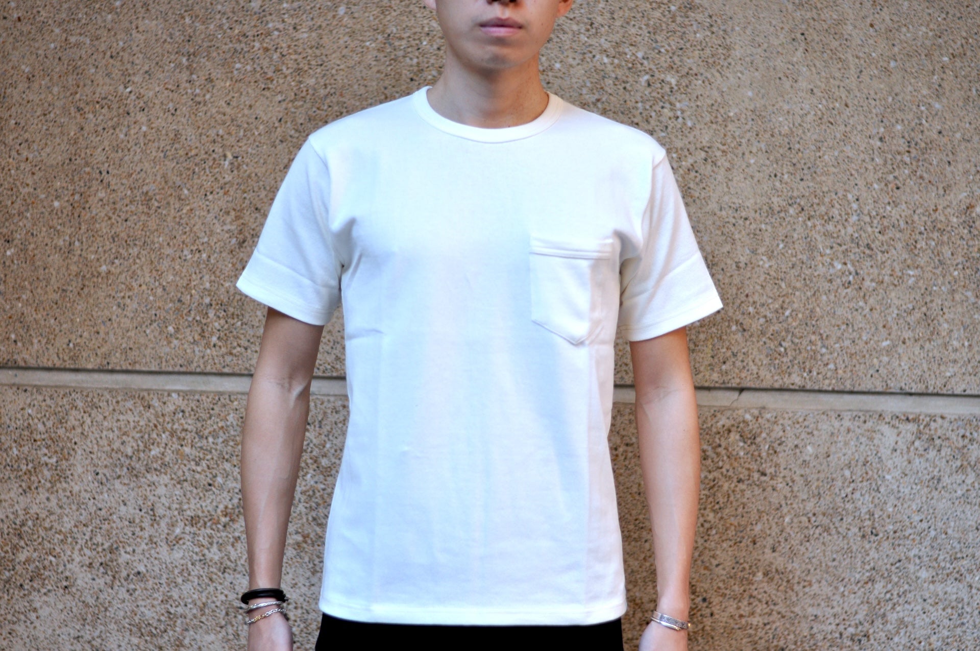 Freewheelers Heavyweight Jersey Pocket Tee (Off White)