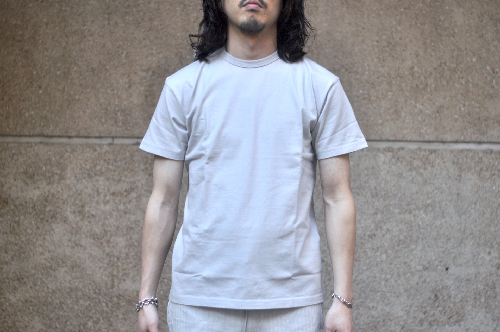 Samurai 8.5oz Loopwheeled "Overseas-Edition" Plain Tee (Light Grey)