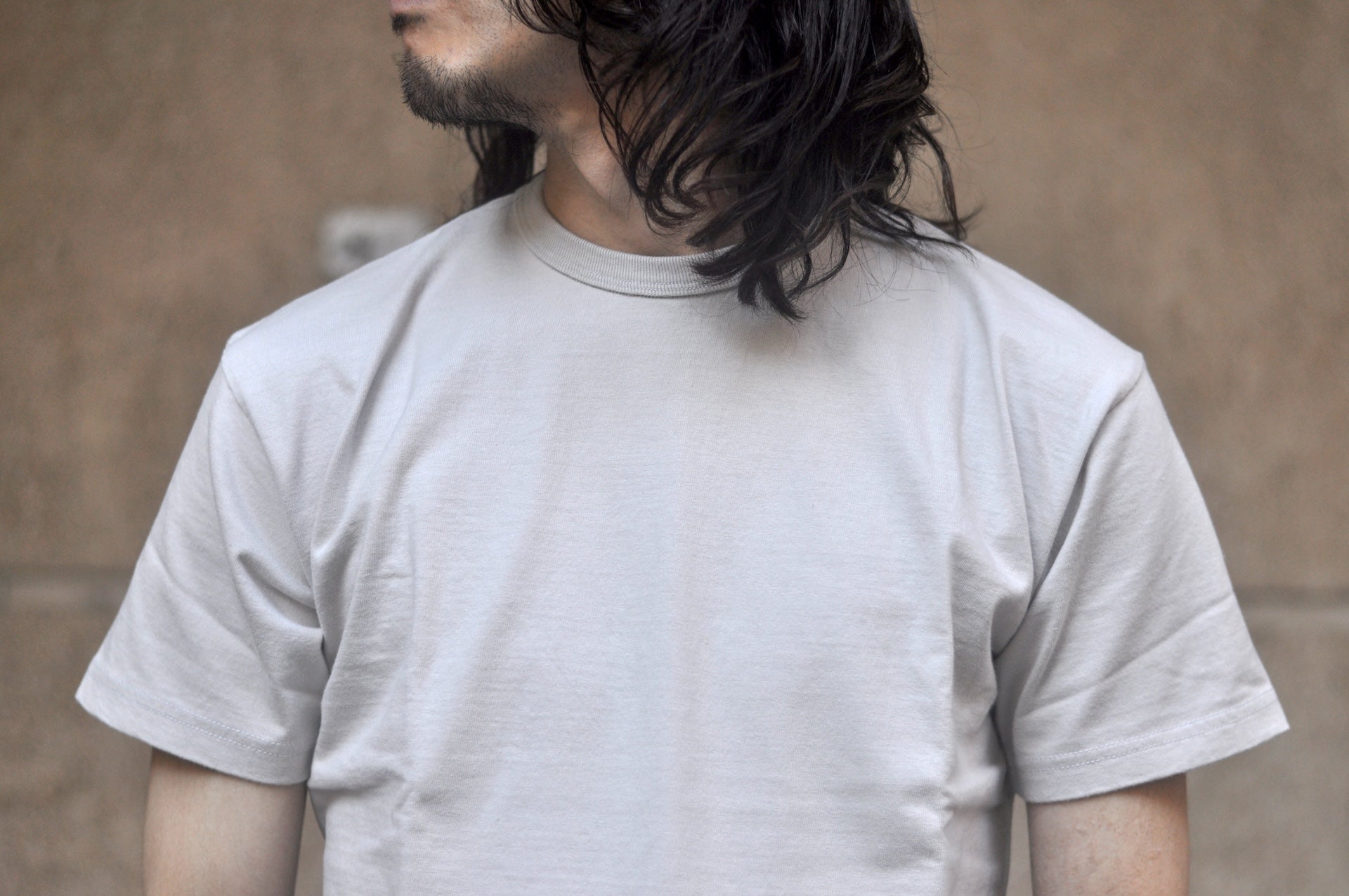 Samurai 8.5oz Loopwheeled "Overseas-Edition" Plain Tee (Light Grey)