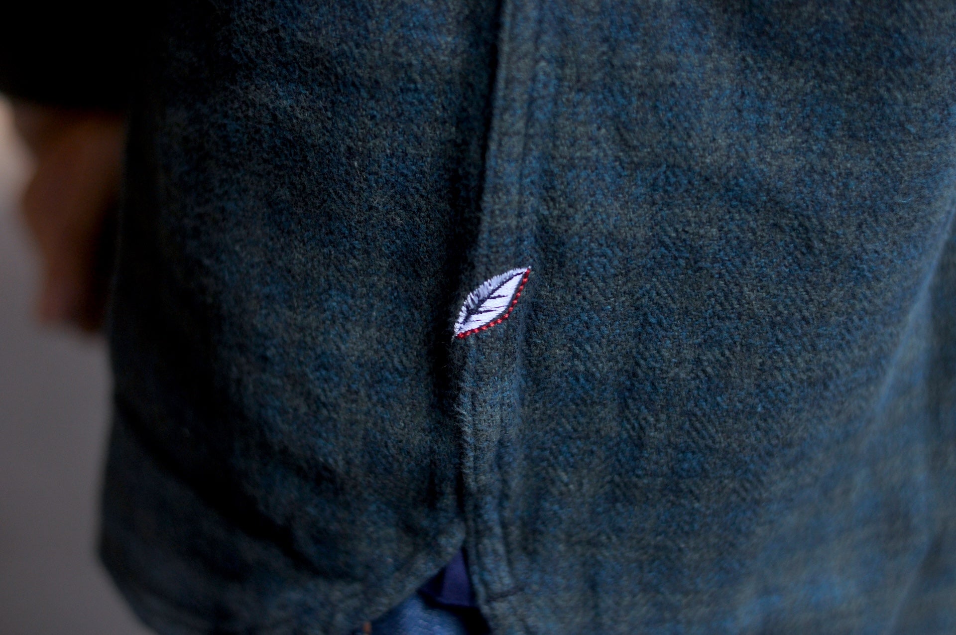 Pure Blue Japan 11oz “Indigo-Overdyed” Cotton Tweed Flannel Work Shirt (Green)