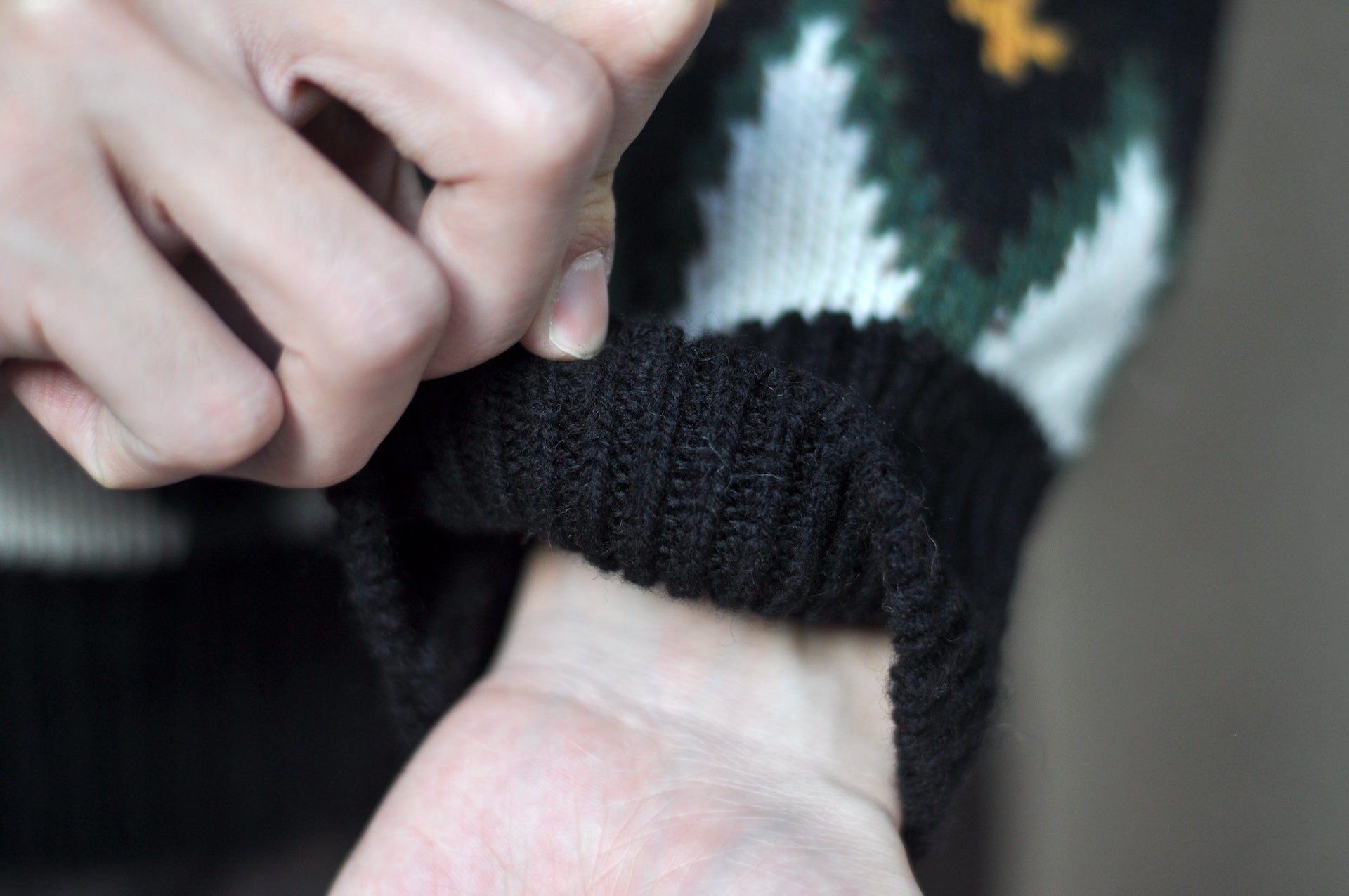 Stevenson Overall Co. "Geometric Alpine" Wool Sweater (Black)