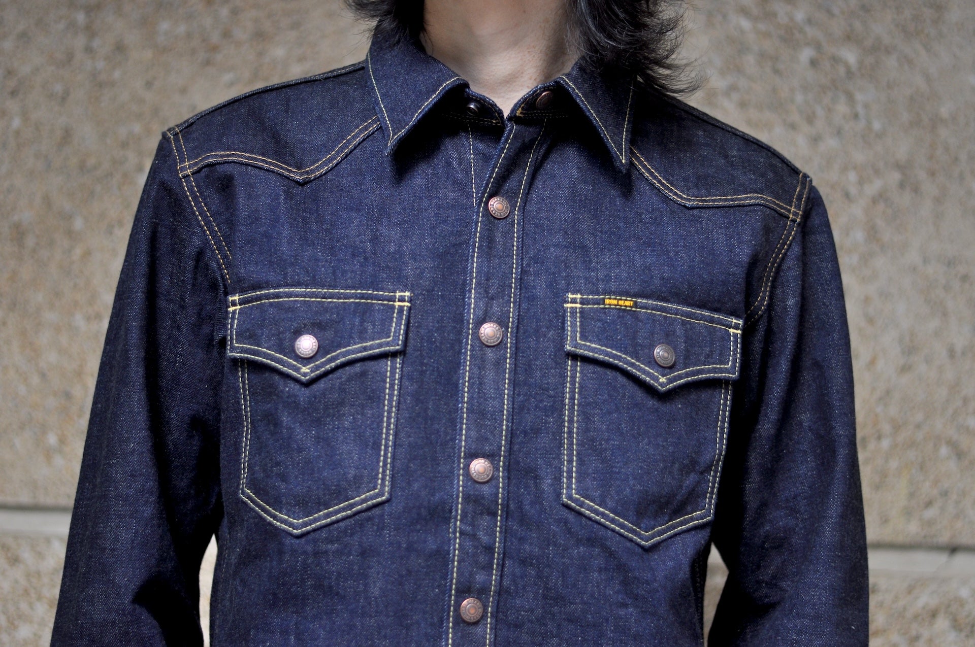 Iron Heart 18oz Indigo Dyed Selvage Denim CPO Jacketed Shirt