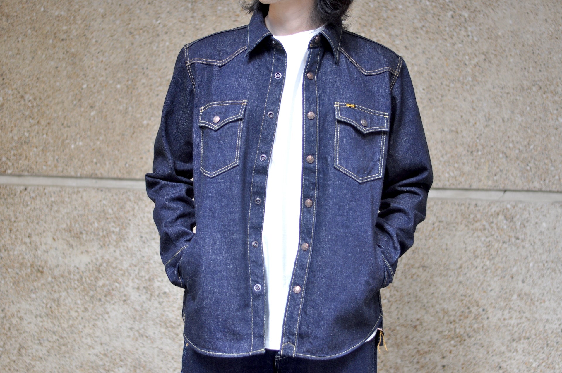 Iron Heart 18oz Indigo Dyed Selvage Denim CPO Jacketed Shirt