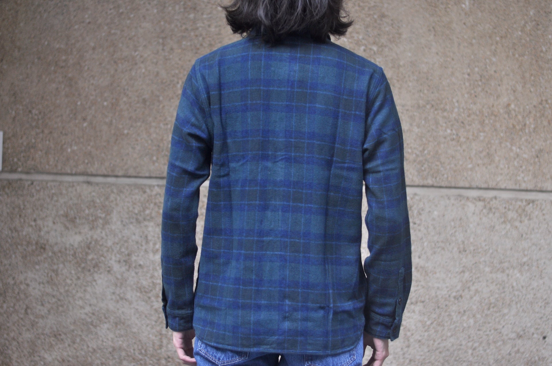 Pure Blue Japan 11oz “Indigo-Overdyed” Cotton Tweed Flannel Work Shirt (Brown)