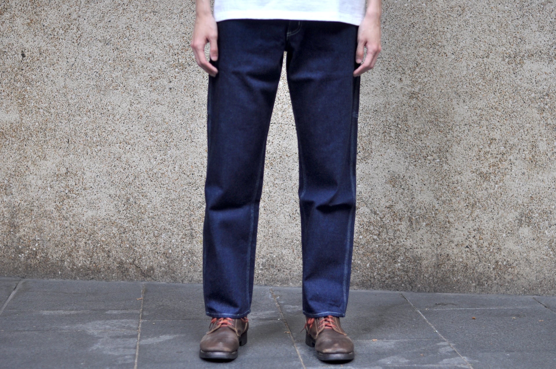 BONCOURA 15oz Indigo Dyed "Ike-Momen"  Denim Painter Pants (Classic Straight fit)
