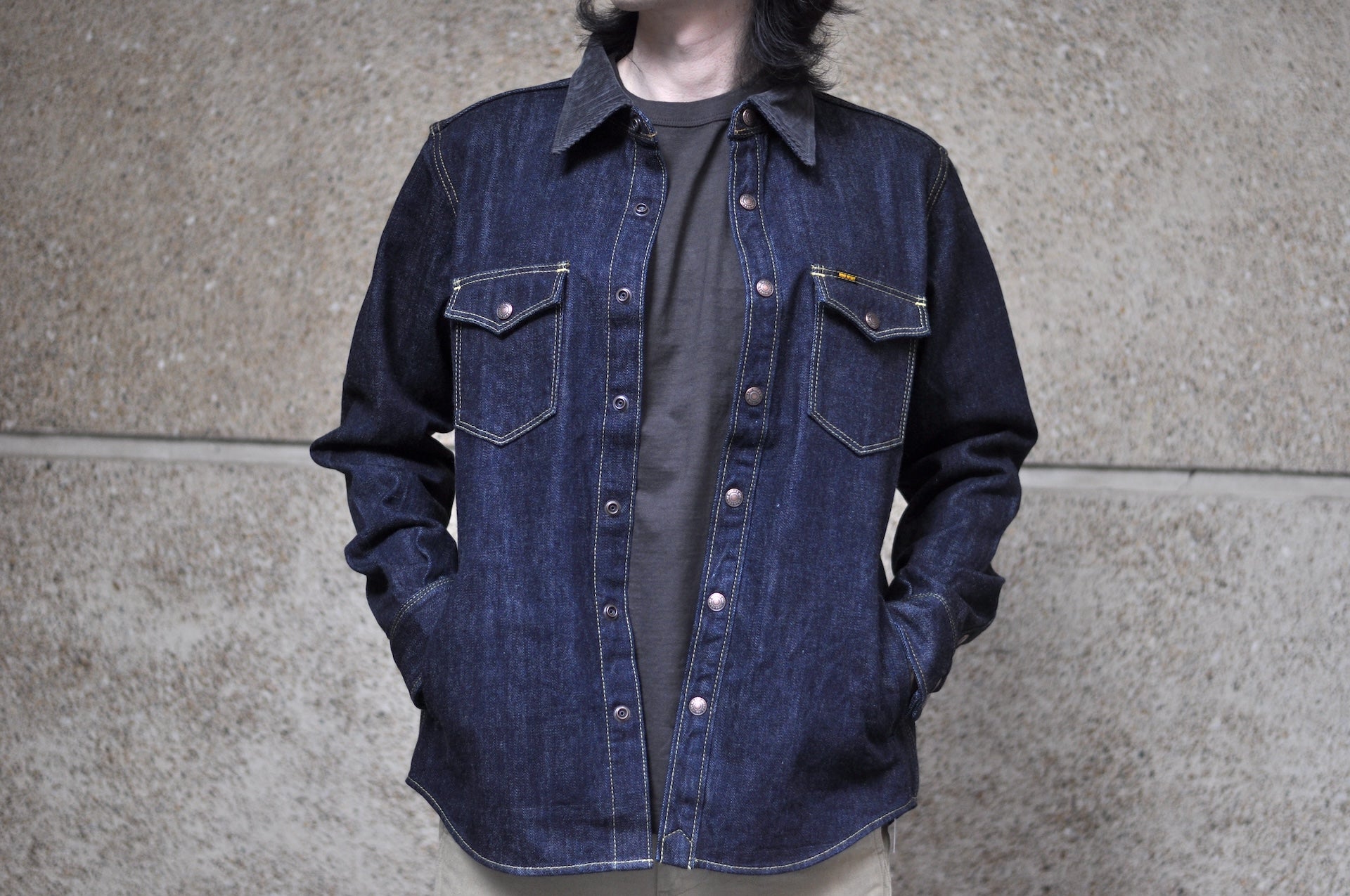 Iron Heart 16oz Indigo Dyed Selvage Denim CPO Jacketed Shirt