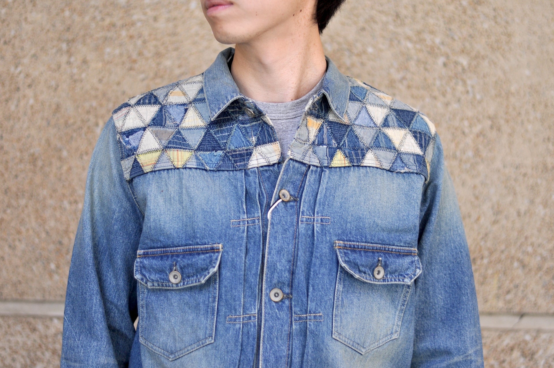 Maru Sankaku Peke by SDA 12.5oz "Tsugihagi" Type 2 Denim Jacket