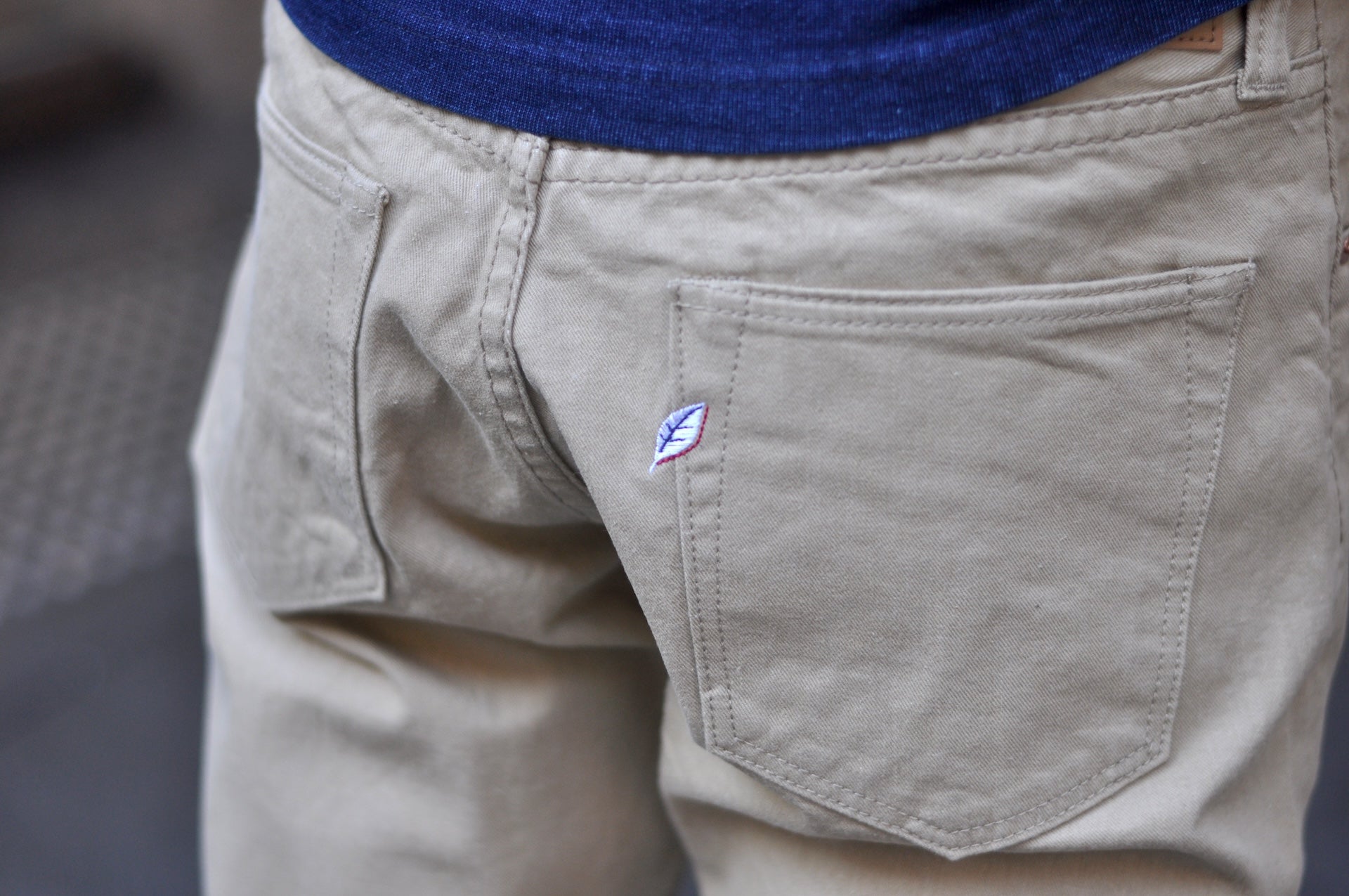 Pure Blue Japan 12oz Selvedge Chino Trousers (Beige)