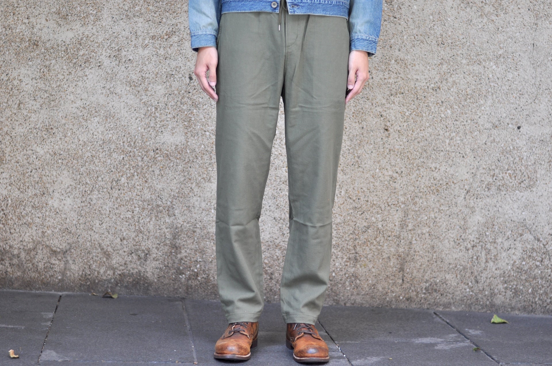 Momotaro Lightweight Dobby 'All-Seasons' Easy Pants (Olive)