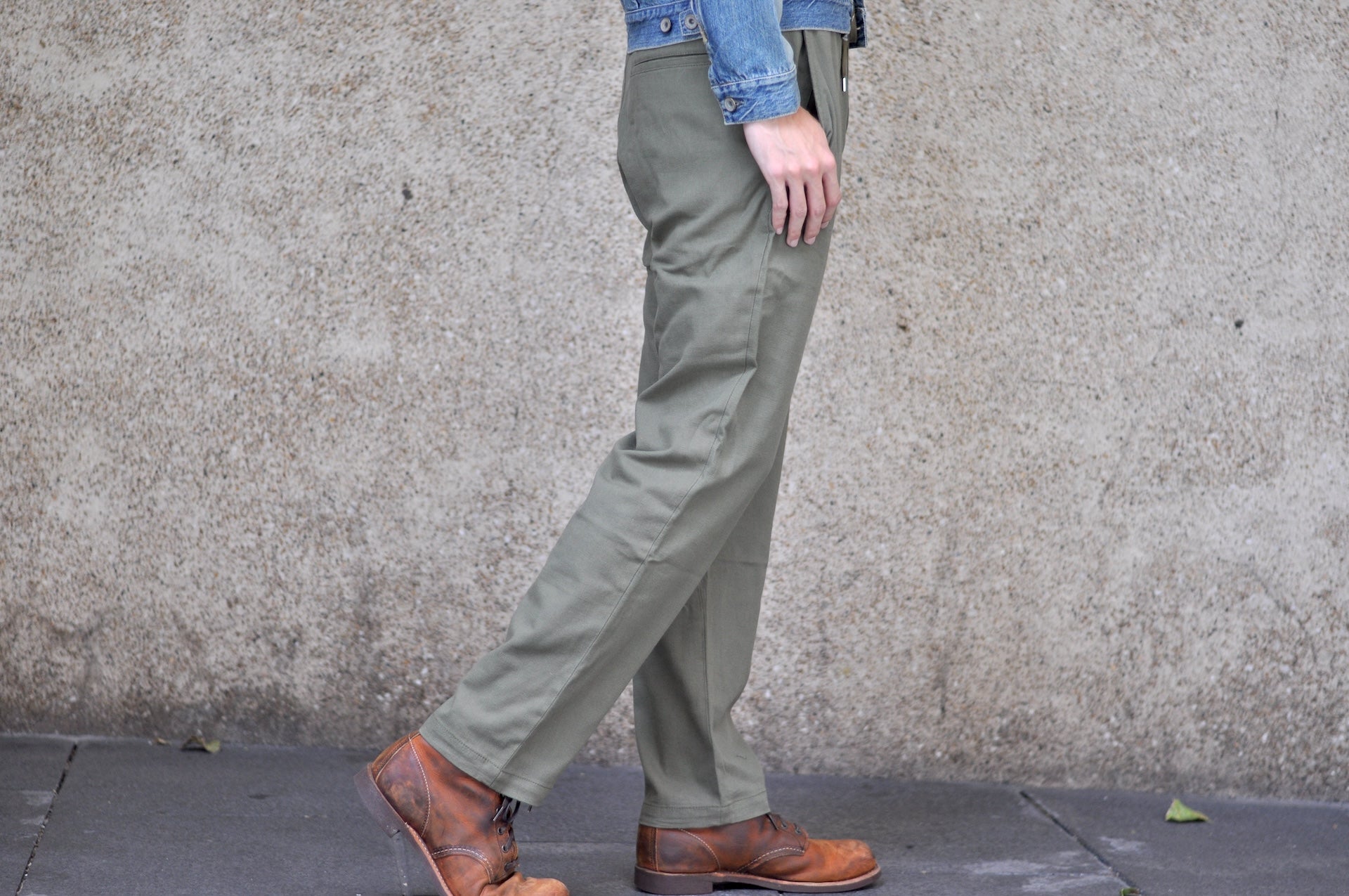 Momotaro Lightweight Dobby 'All-Seasons' Easy Pants (Olive)