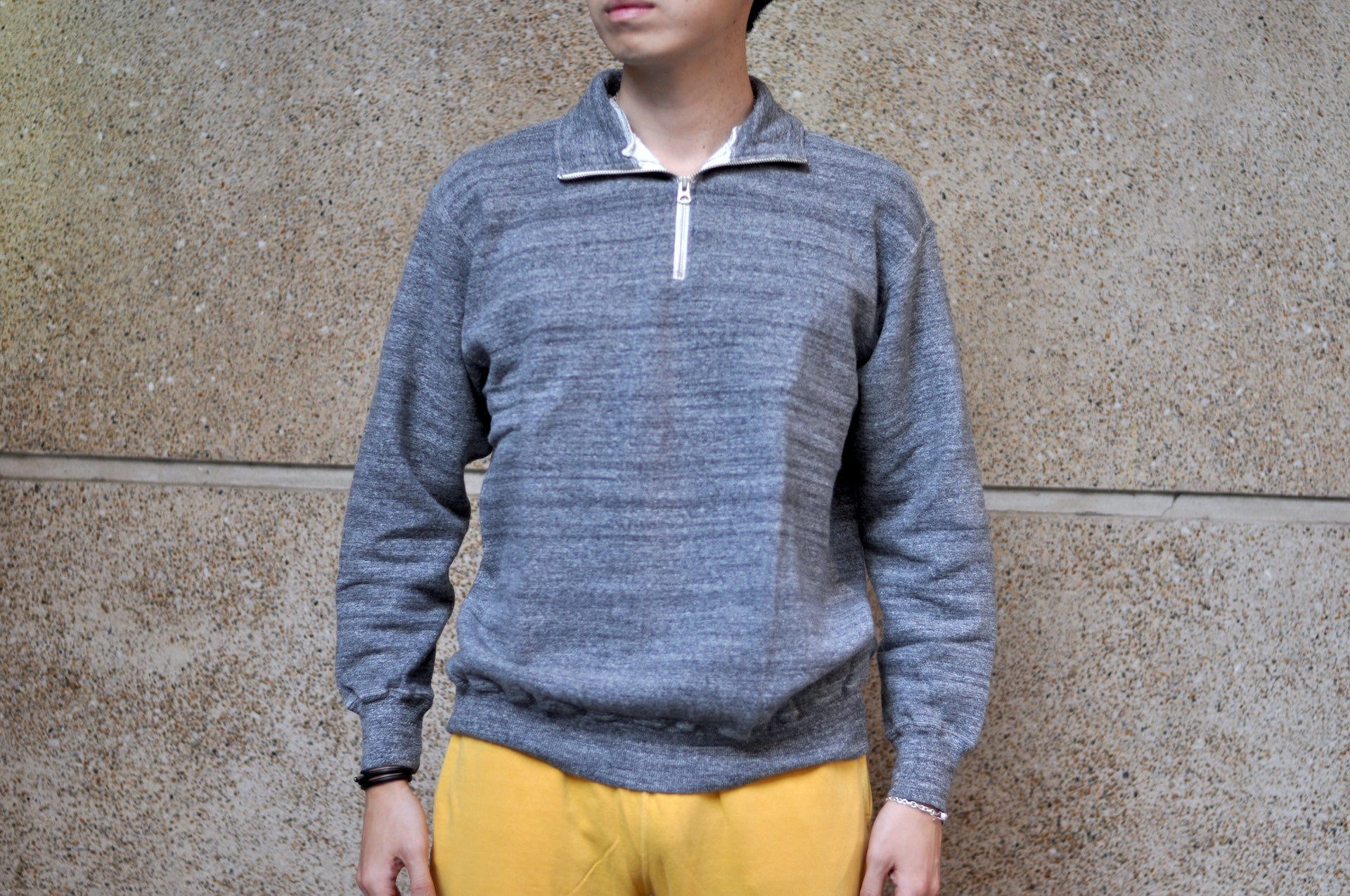 Dubble Works 11oz "Tsuri-ami" Half Zip Loopwheeled Sweatshirt (Heather Charcoal)