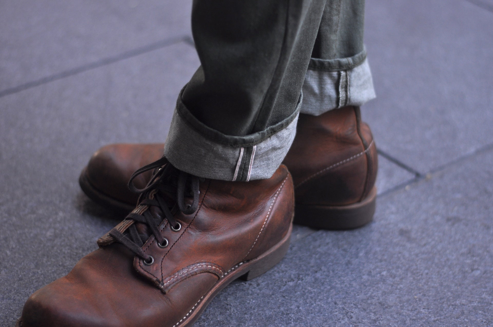 Pure Blue Japan 12oz Selvedge Chino Trousers (Olive)