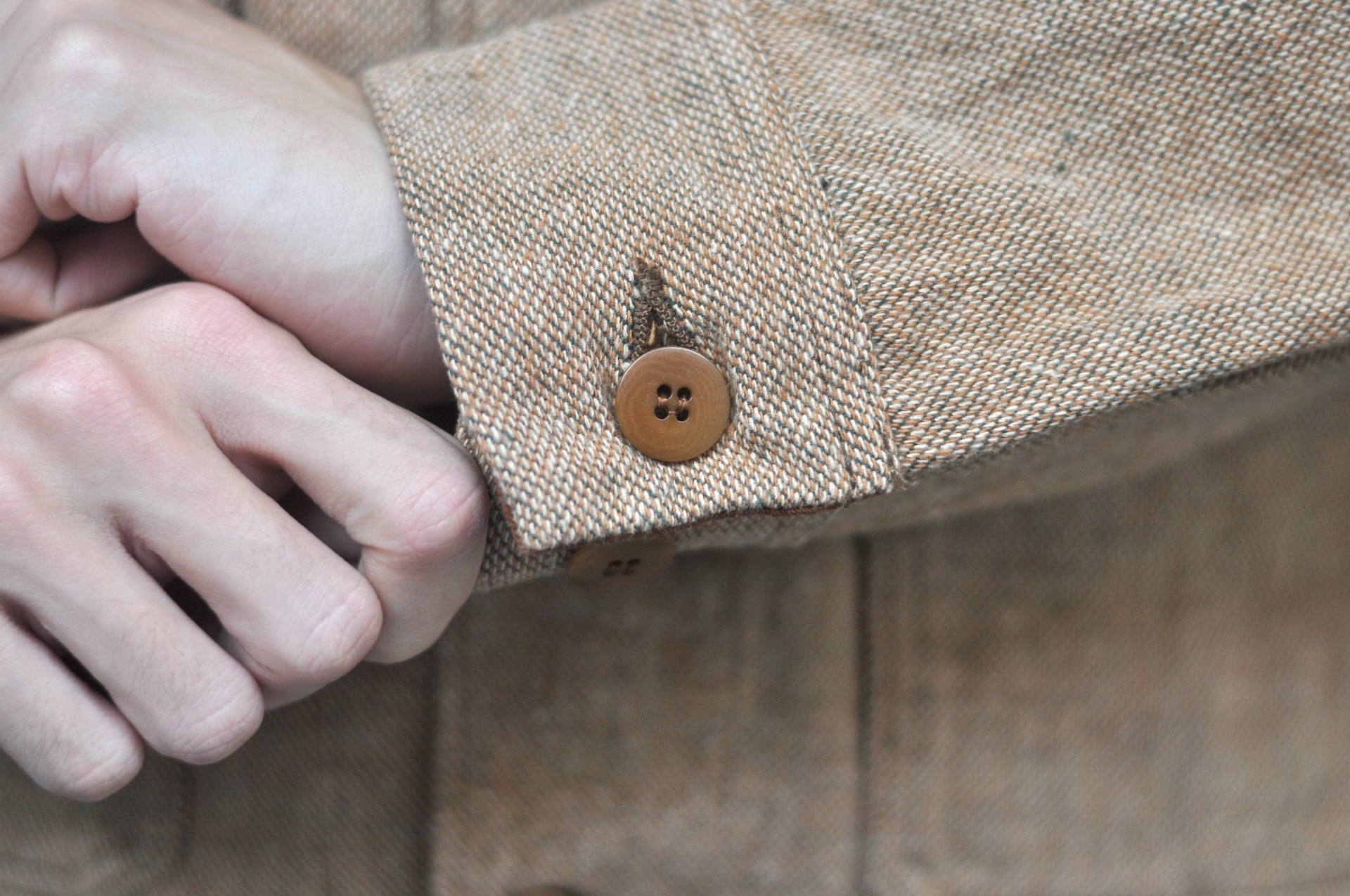 Samurai Heavyweight “Elemental Flannel” Sport Jacket (Moss Beige)