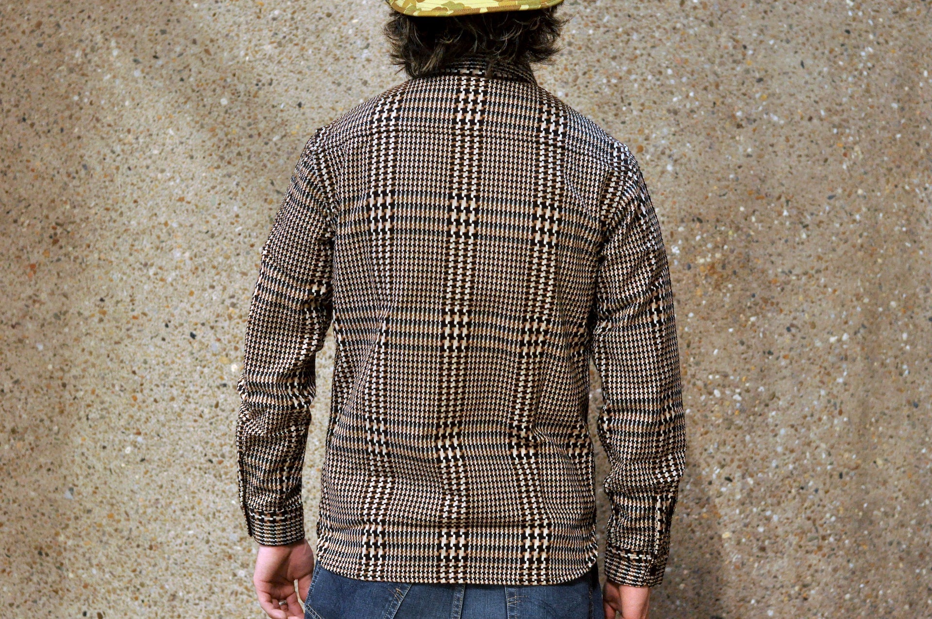 The Flat Head 12oz Glencheck Selvage Flannel Workshirt (Cookie)