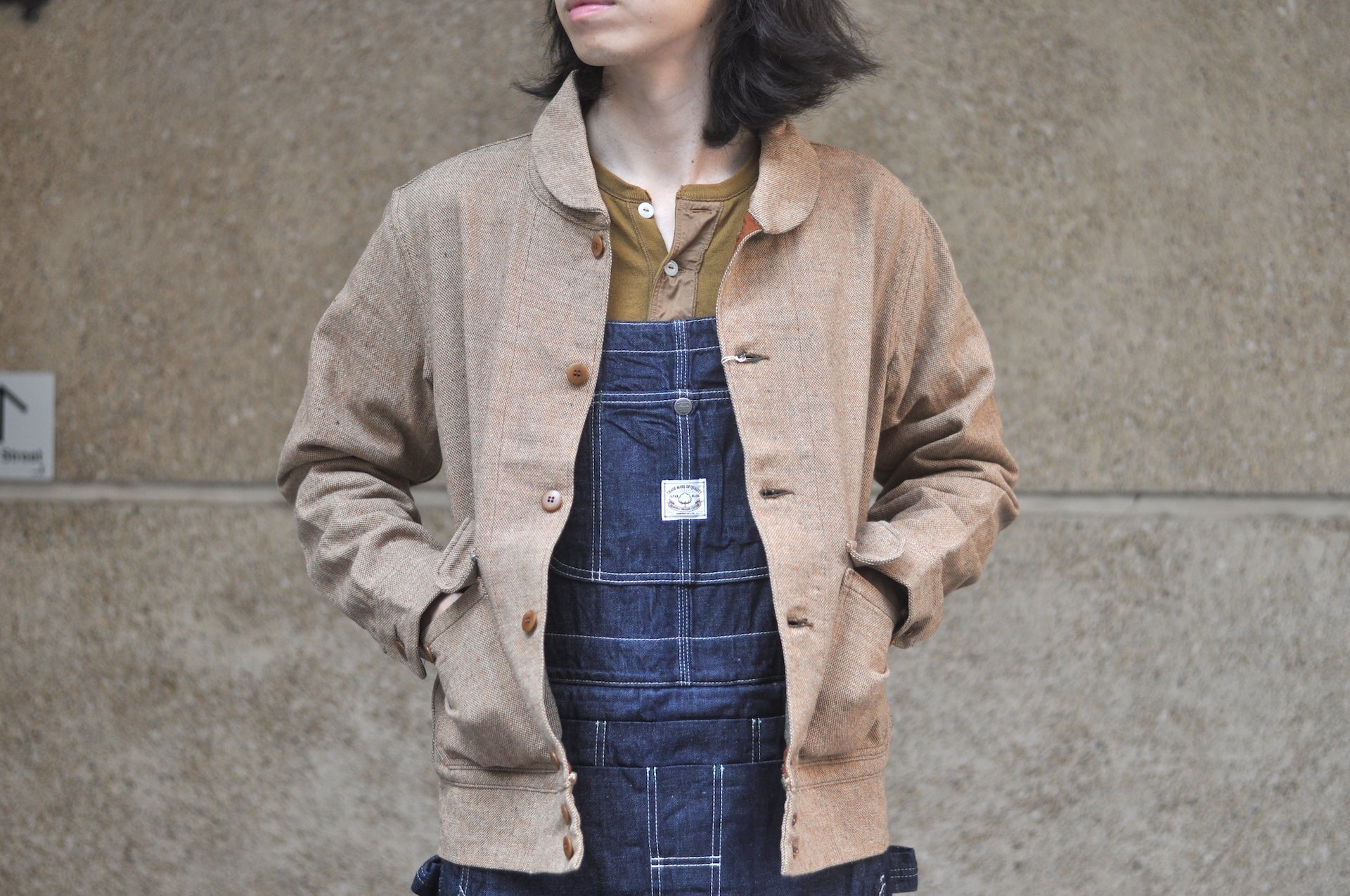 Samurai Heavyweight “Elemental Flannel” Sport Jacket (Moss Beige)