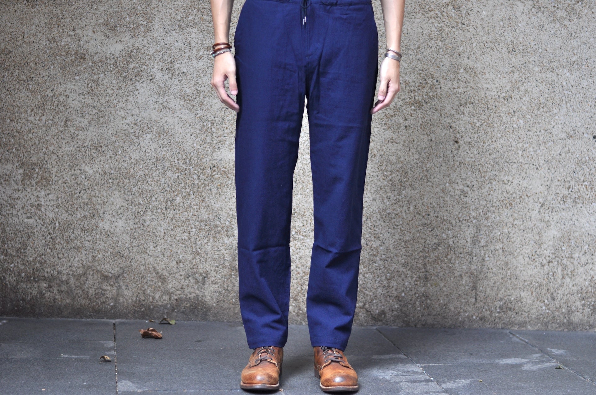 Momotaro Lightweight Dobby 'All-Seasons' Easy Pants (Indigo)