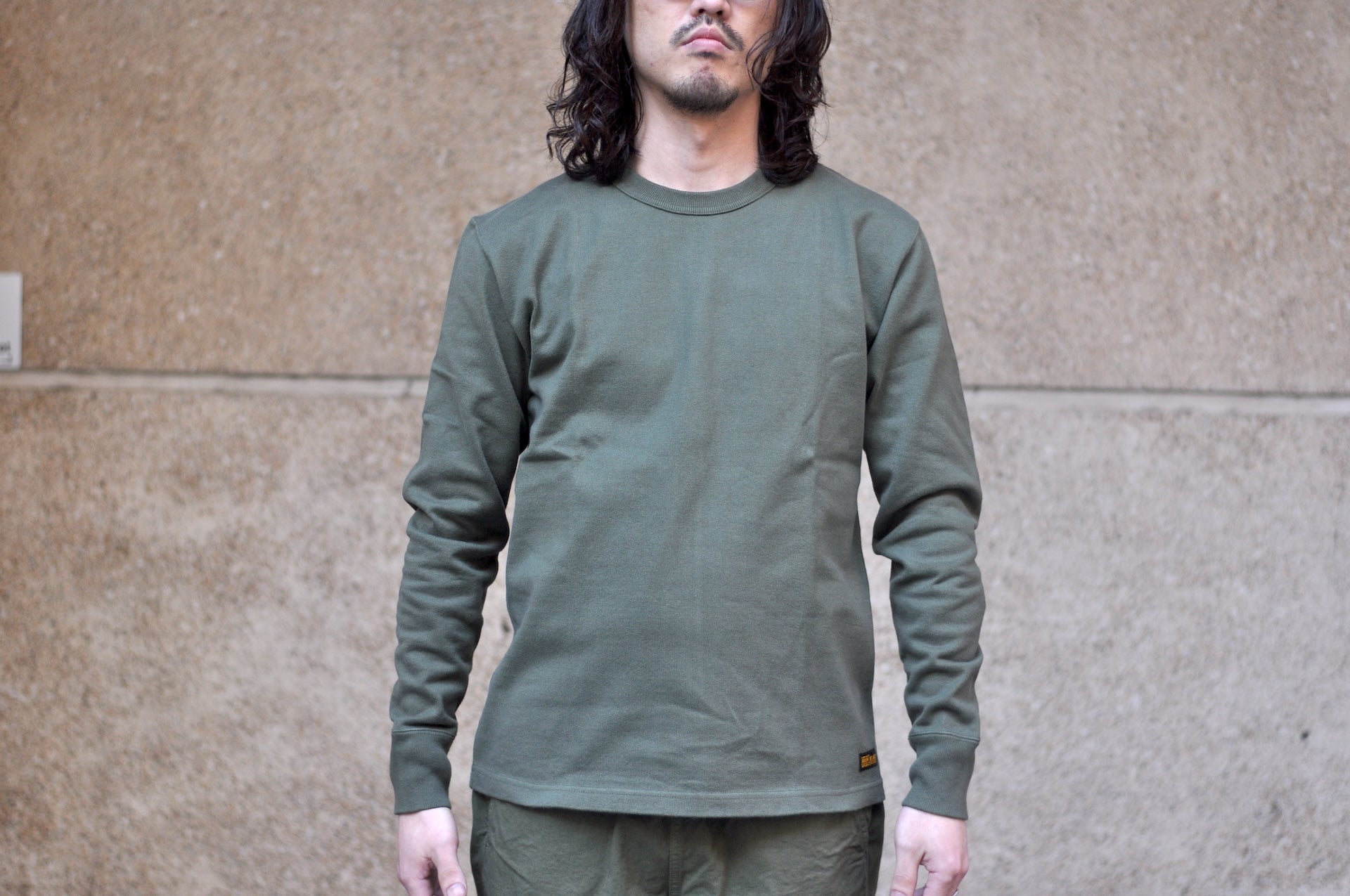 Iron Heart 11oz Cotton Knit L/S Crew Neck Sweater (Olive)