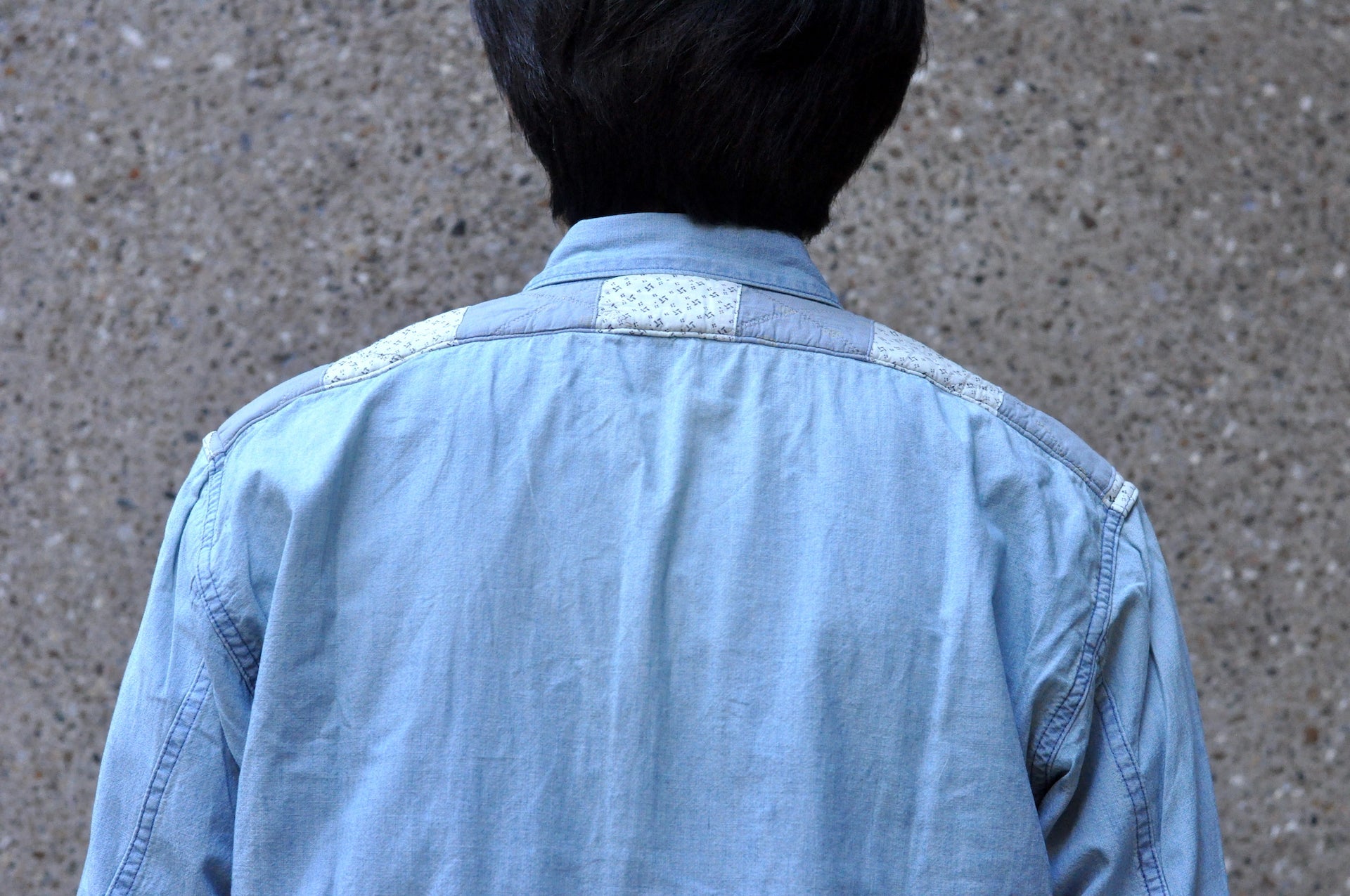 Maru Sankaku Peke by SDA 7oz "Indigo Patchwork" Chambray Workshirt