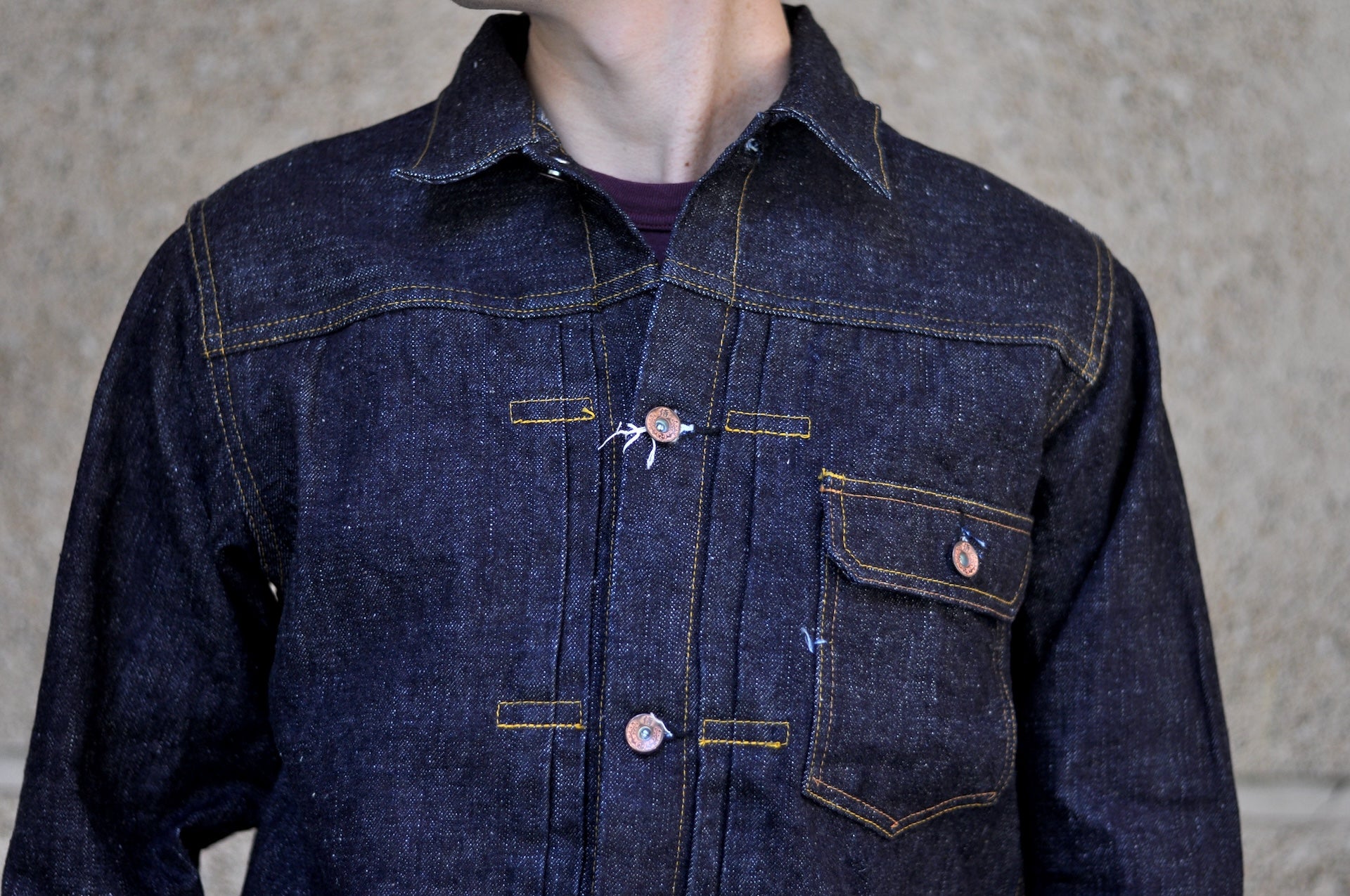 Samurai 17oz Indigo Dyed "Zero+" T-Back Type 1 Denim Jacket - CORLECTION