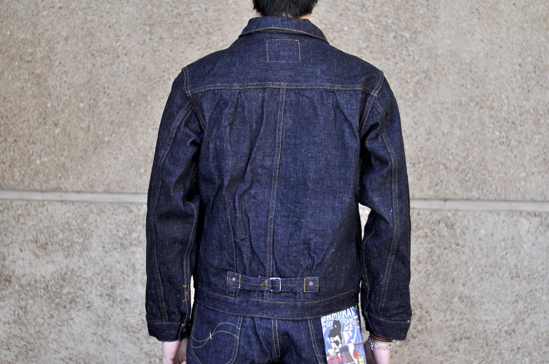 Samurai 17oz Indigo Dyed "Zero+" T-Back Type 1 Denim Jacket