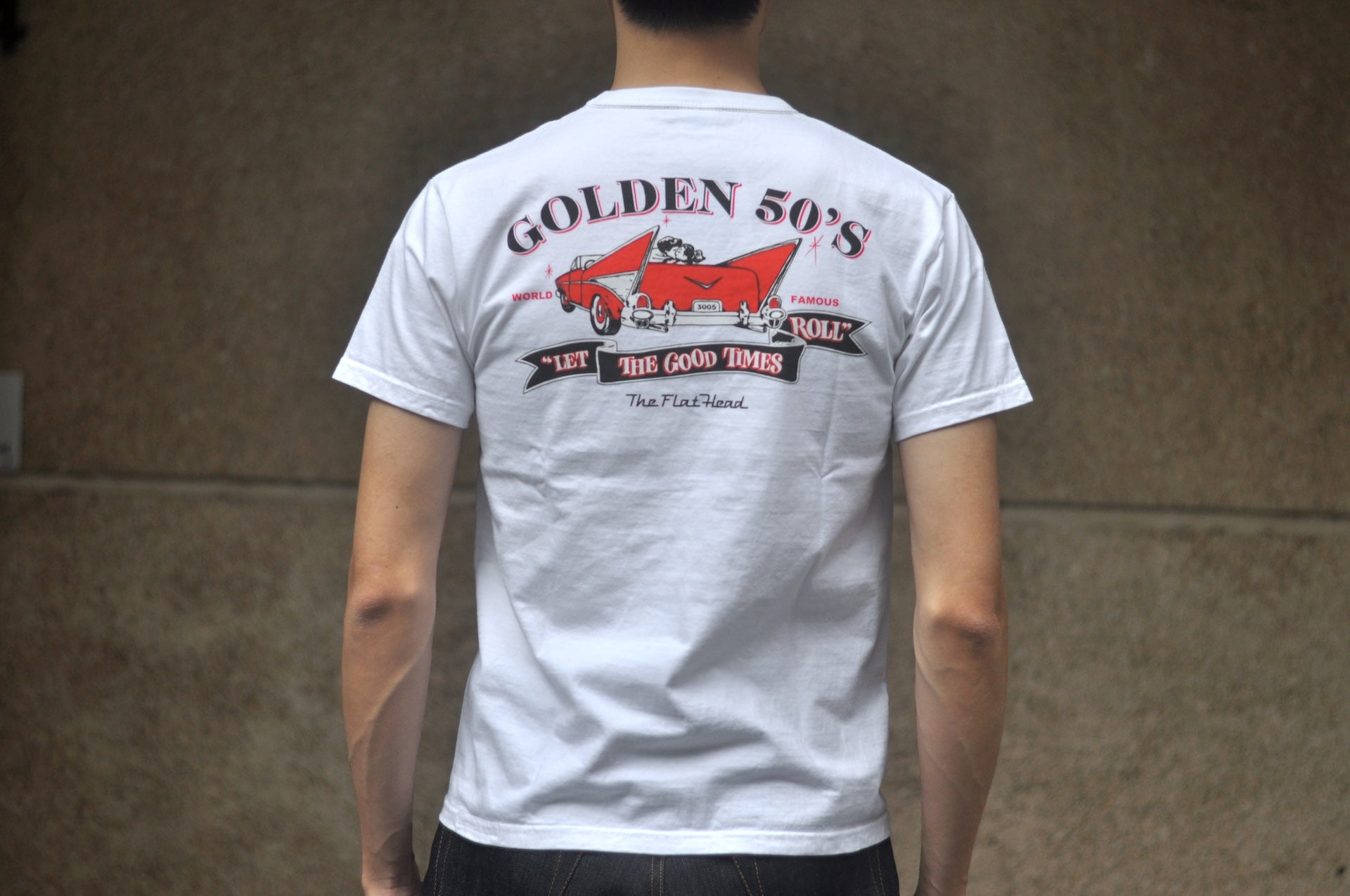 The Flat Head 9oz "Golden '50s" Loopwheeled Tee (Off White)