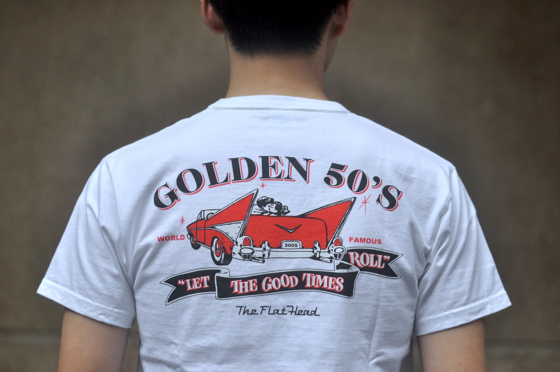 The Flat Head 9oz "Golden '50s" Loopwheeled Tee (Off White)