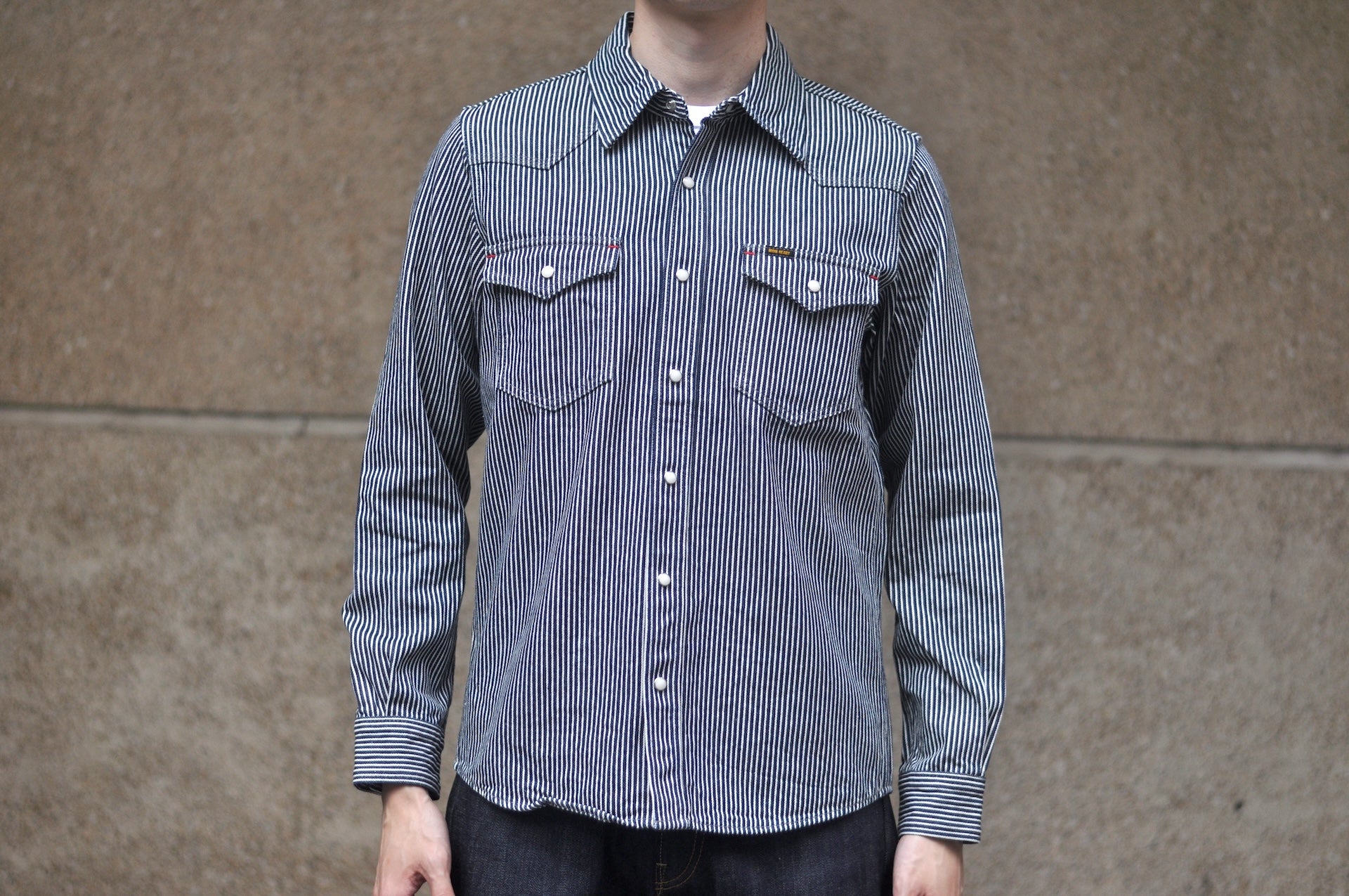 Iron Heart 12oz Indigo Hickory Western Shirt