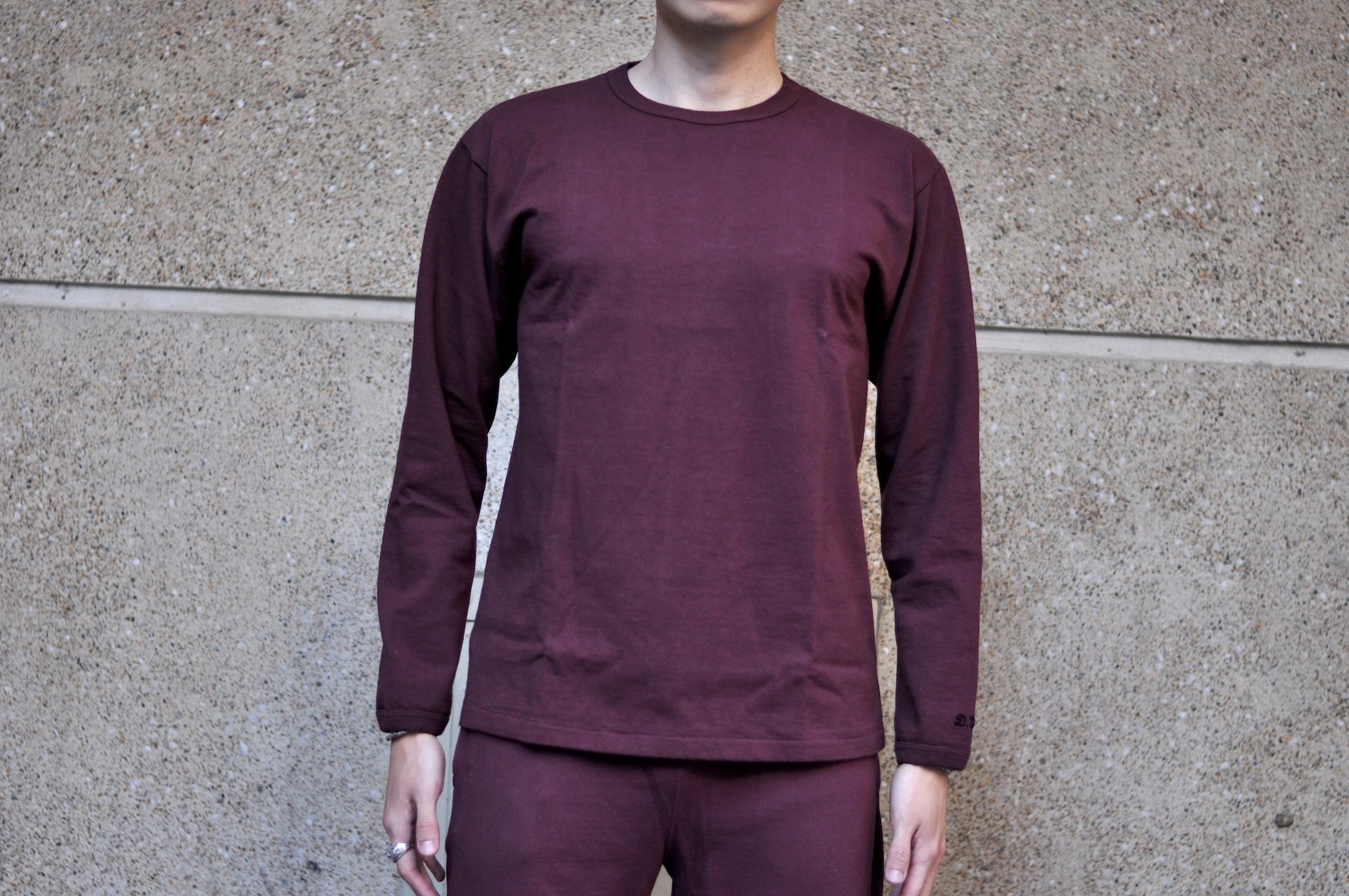 Dubble Works 9oz "Ultra-Heavy" Loopwheeled L/S Tee (Bordeaux)