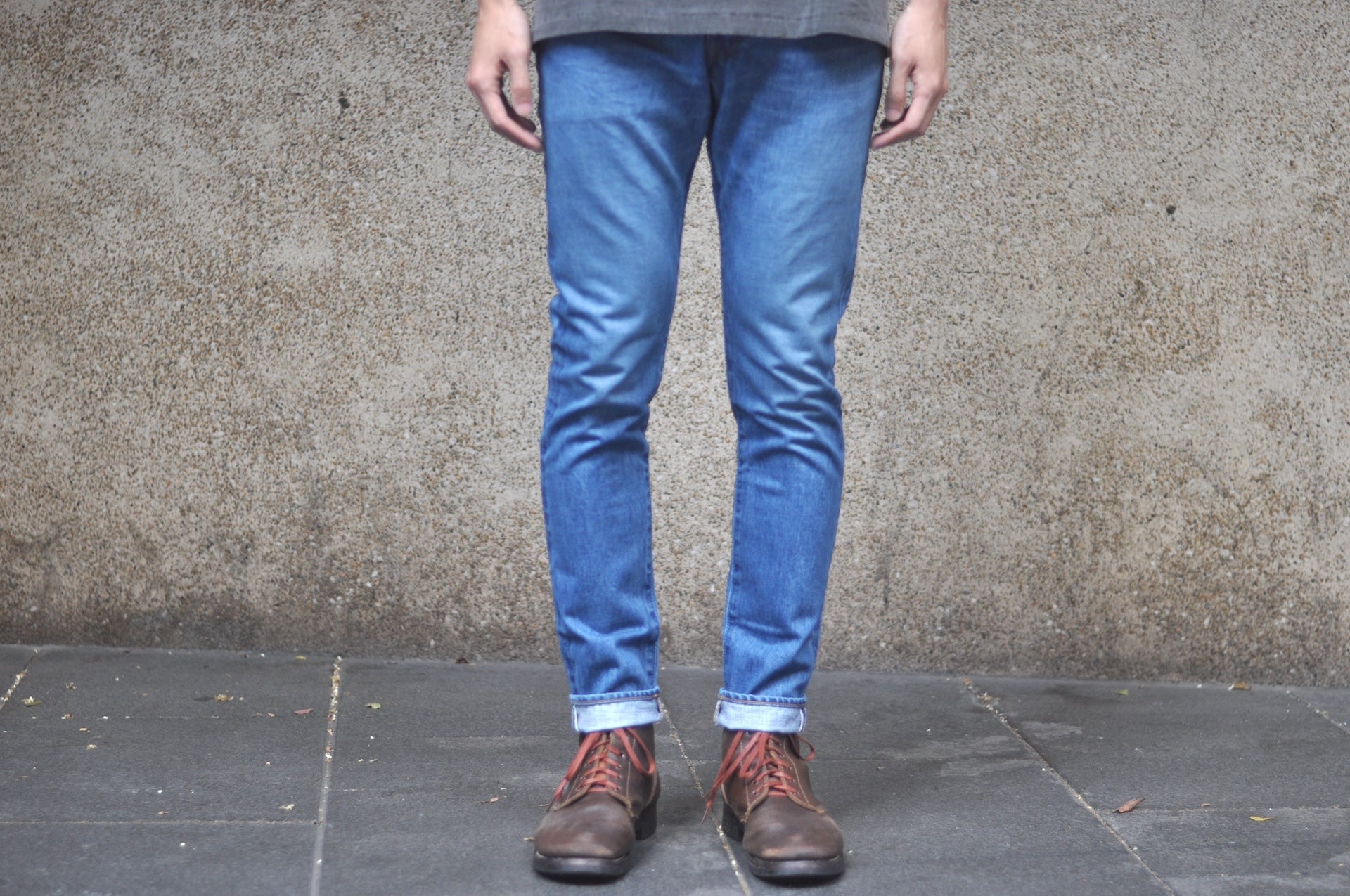 Japan Blue 14.8oz “Mid-Washed Circle” J201-M Denim (Slim Tapered fit)