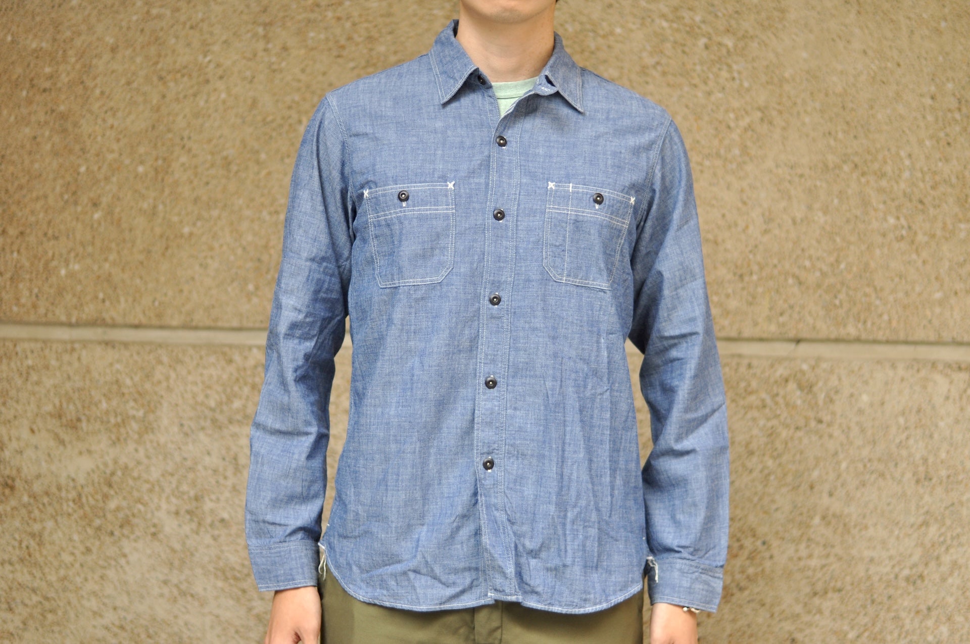 Freewheelers 8oz "Neal" Selvage Chambray Shirt ‘25 Version (Indigo)