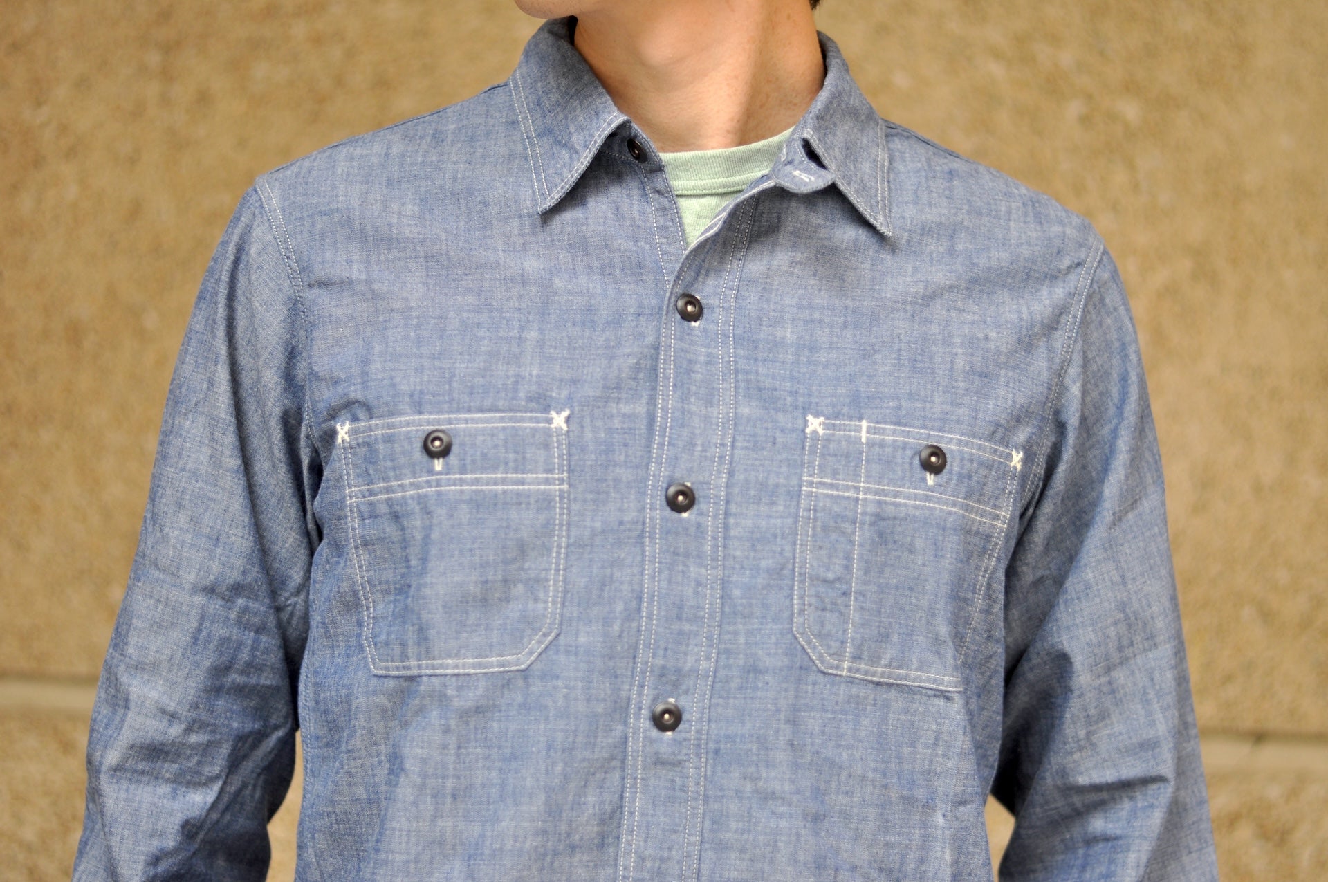 Freewheelers 8oz "Neal" Selvage Chambray Shirt ‘25 Version (Indigo)