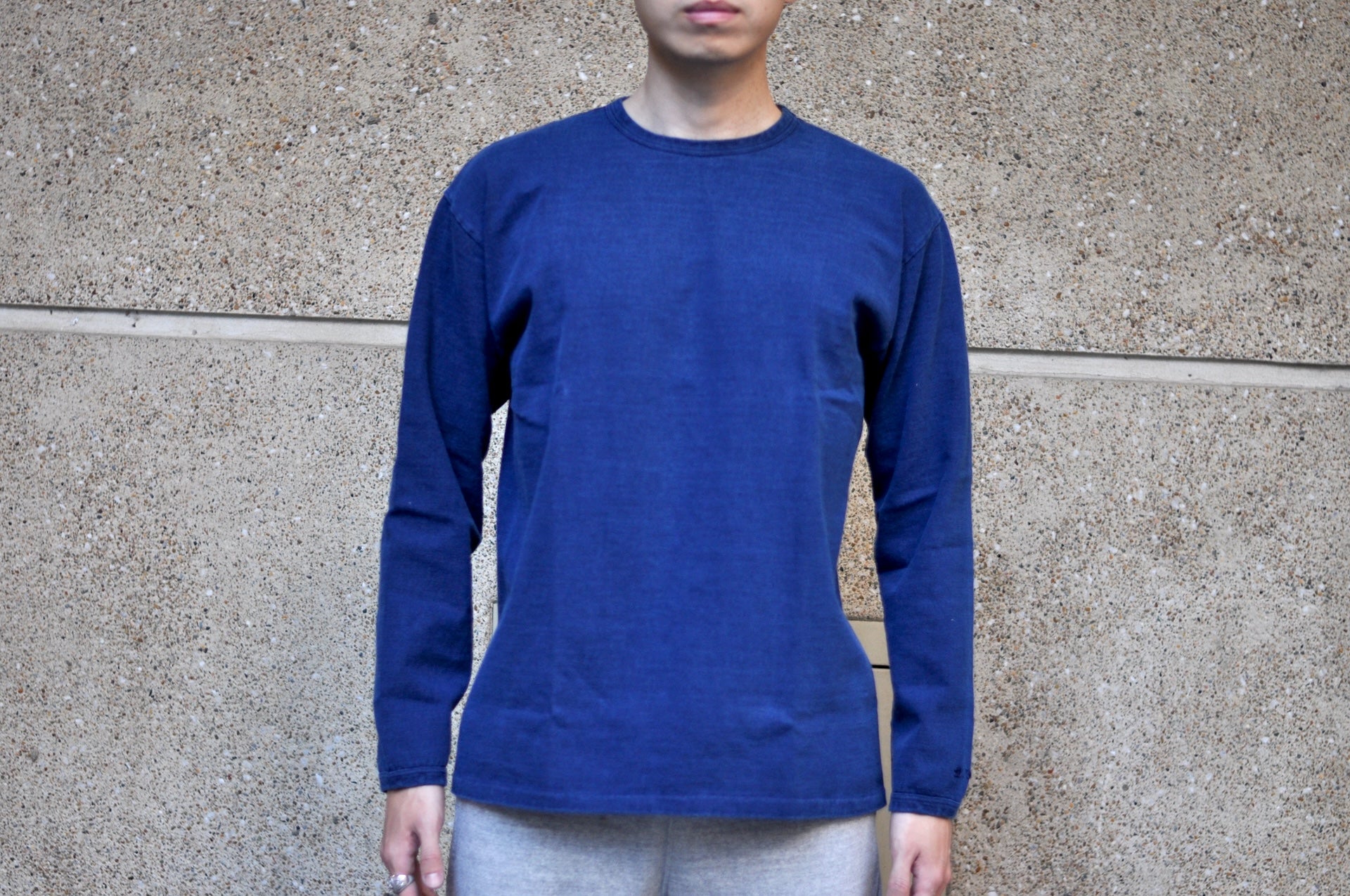 Dubble Works 9oz "Ultra-Heavy Pigment Dyed" Loopwheeled L/S Tee (Indigo)