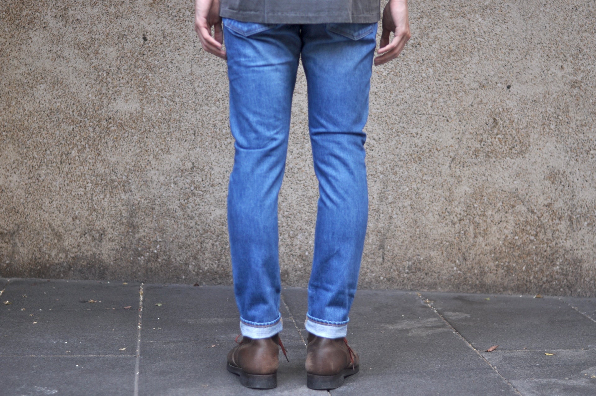 Japan Blue 14.8oz “Mid-Washed Circle” J201-M Denim (Slim Tapered fit)