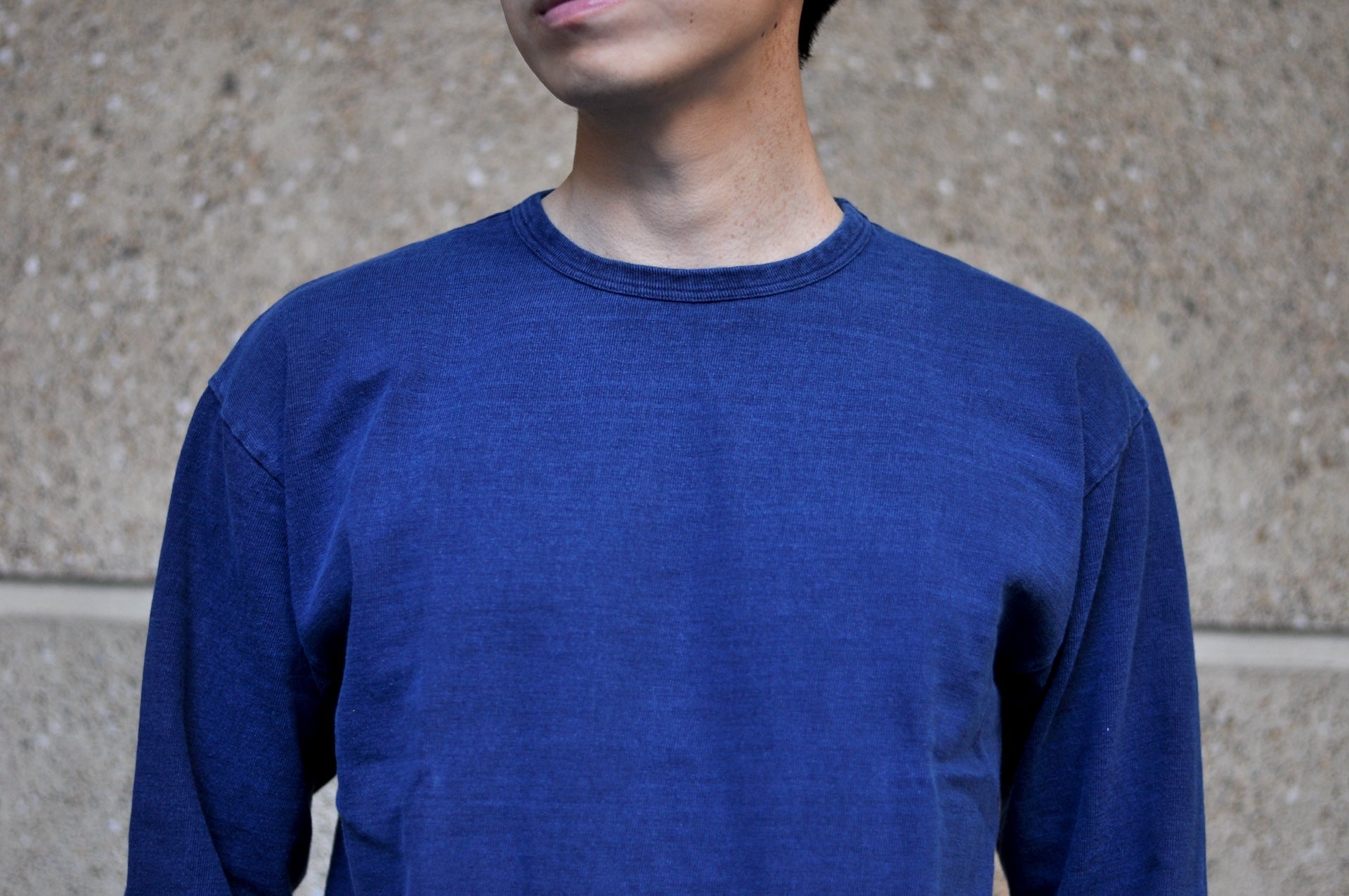 Dubble Works 9oz "Ultra-Heavy Pigment Dyed" Loopwheeled L/S Tee (Indigo)