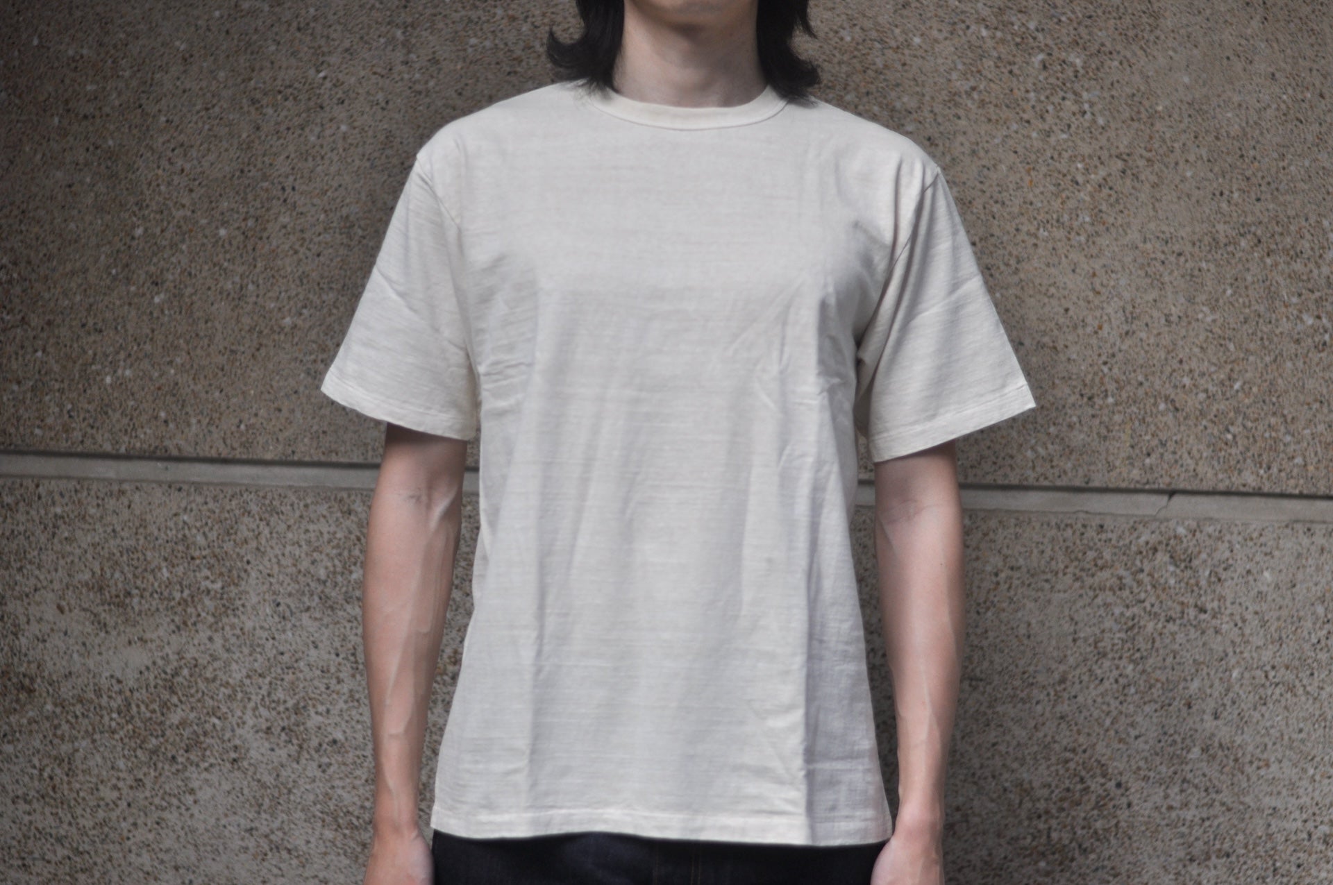 Dubble Works 7.7oz "Fallen Cotton" Loopwheeled Pigment-Dyed Tee (Cream)