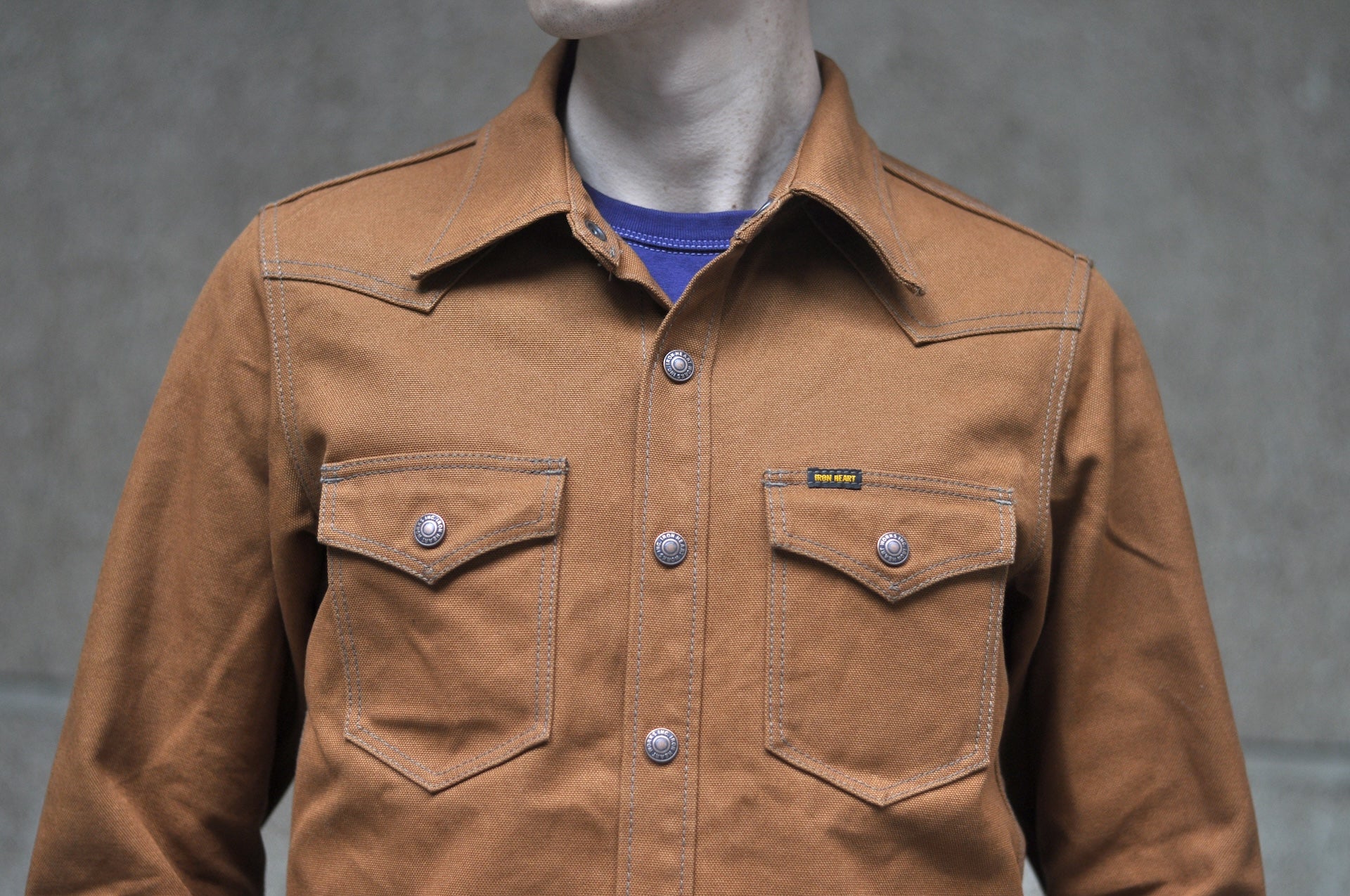 Iron Heart 17oz Duck Canvas CPO Jacketed Shirt (Brown)