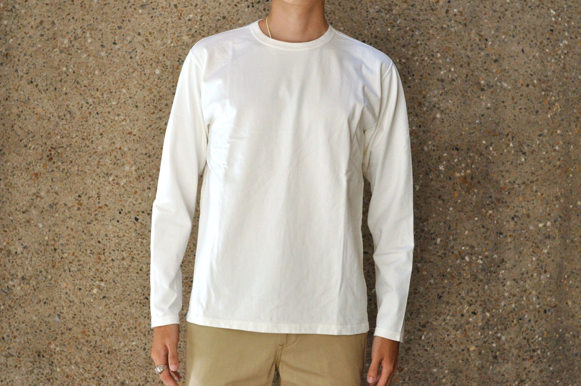 Studio D'Artisan X CORLECTION 7.5oz 'Suvin Gold' Ultimate Loopwheeled L/S Tee (White)