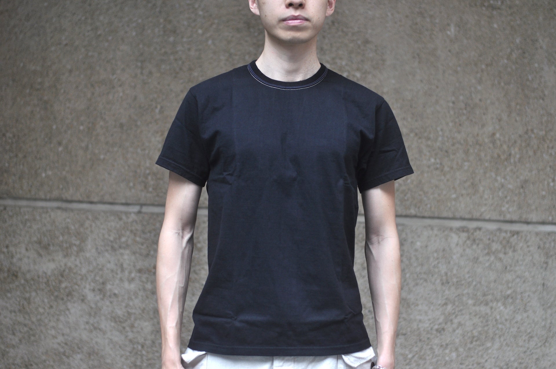 The Flat Head 9oz "Mountain Fuji" Loopwheeled Tee (Black)
