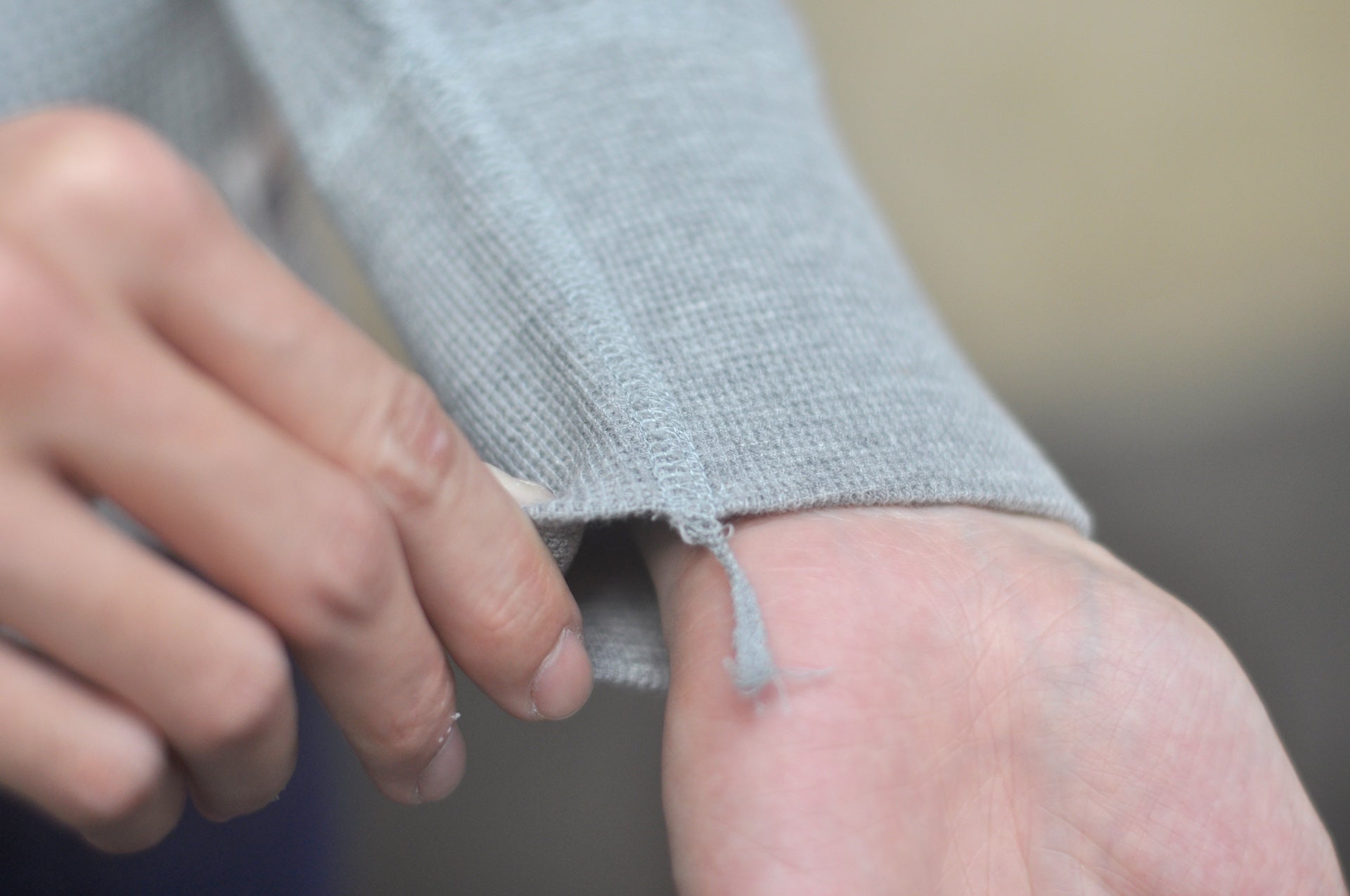 Iron Heart Heavyweight “Waffle Knit” L/S Henley Thermal (Grey)