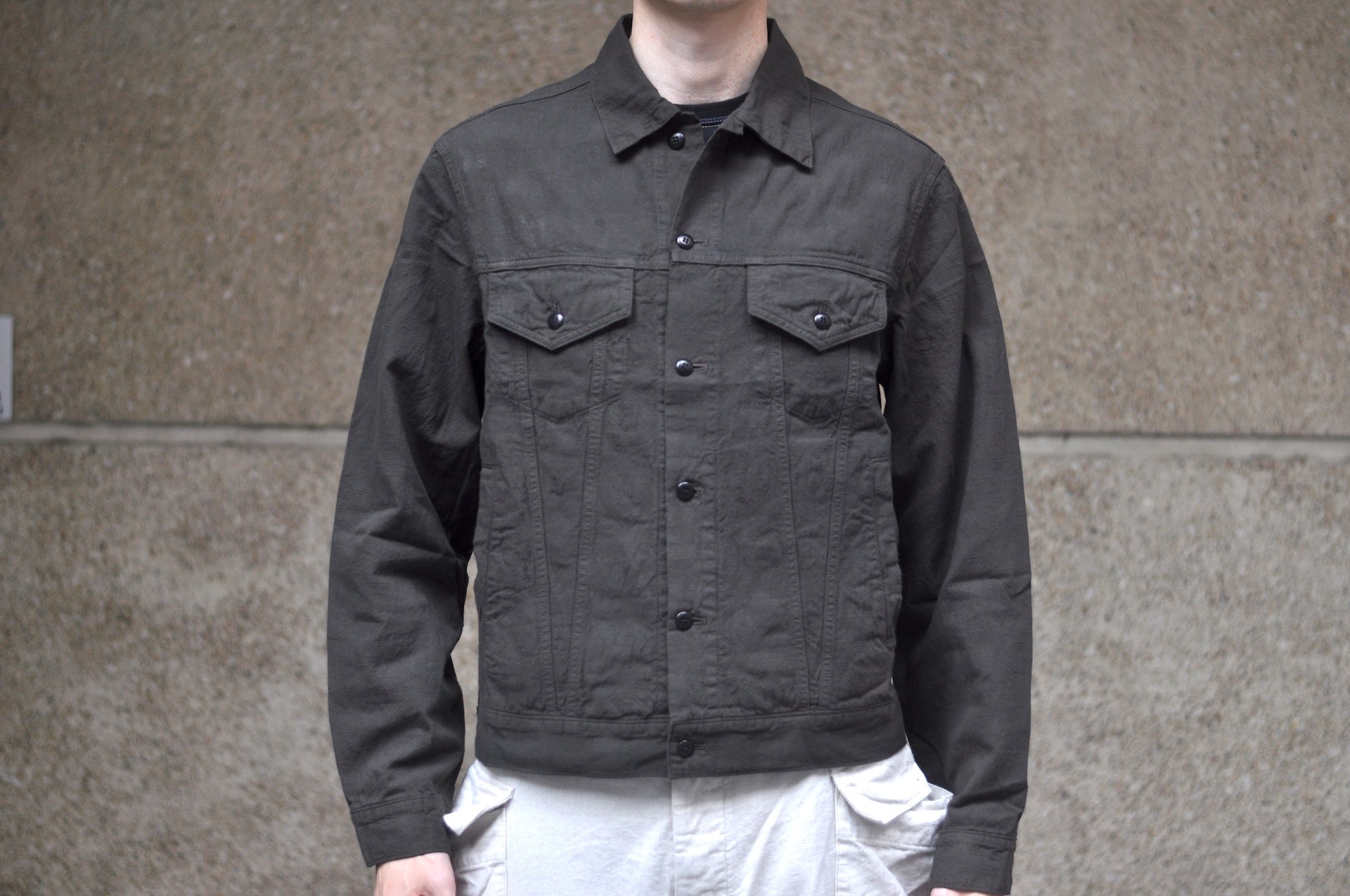 Samurai 10oz Tropical Weather Dobby Trucker Jacket (Sumi Black)