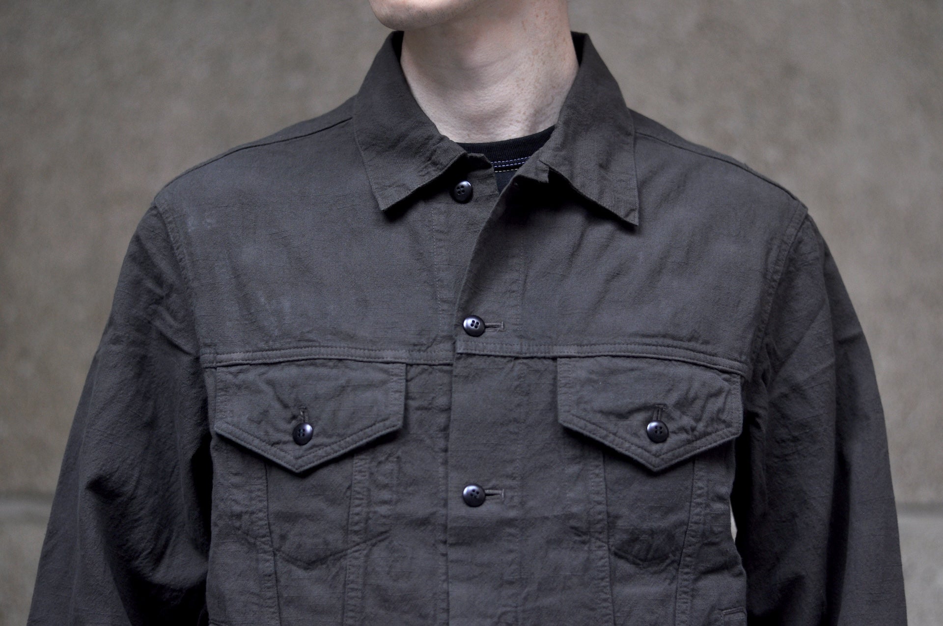 Samurai 10oz Tropical Weather Dobby Trucker Jacket (Sumi Black)