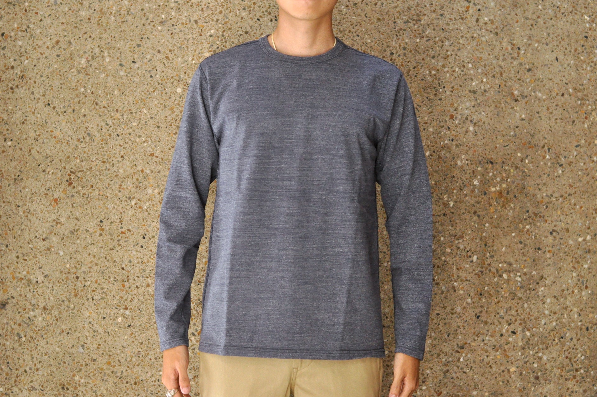 Studio D'Artisan X CORLECTION 7.5oz 'Suvin Gold' Ultimate Loopwheeled L/S Tee (Heather Navy)